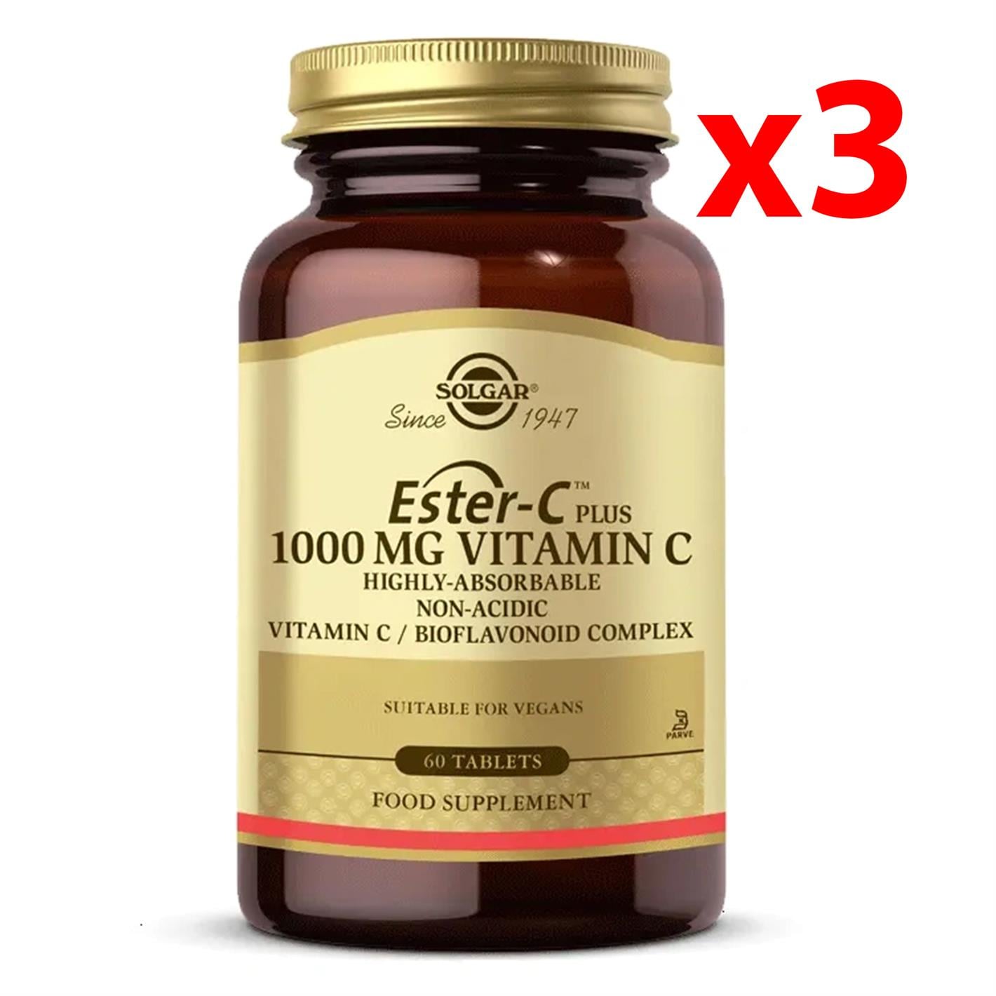 Solgar Ester-C Plus 1000 mg 60 Kapsül 3 Adet