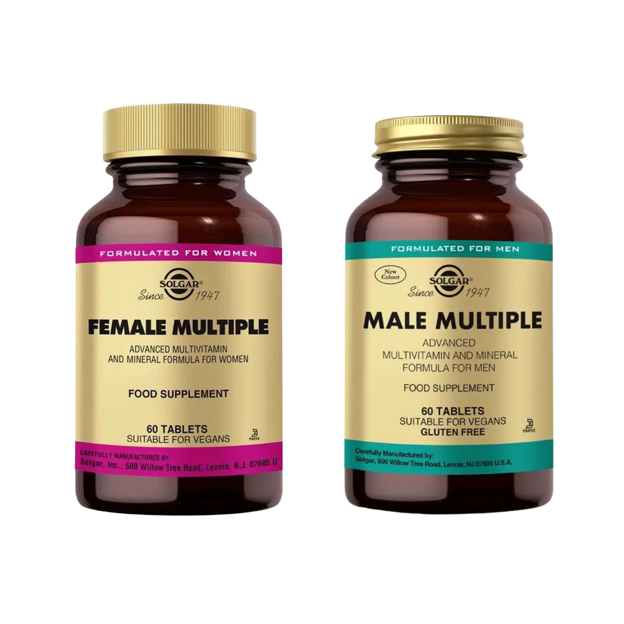 Solgar Female Multiple 60 Tablet Solgar Male Multiple Multivitamin 60 Tablet