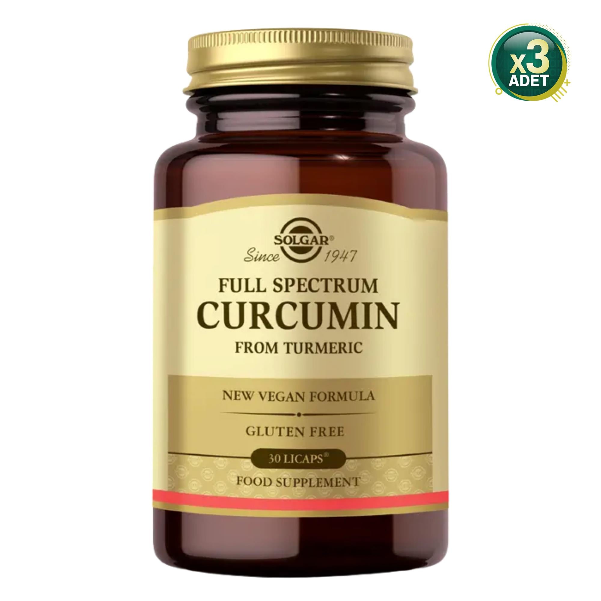 Solgar Full Spectrum Curcumin 30 Kapsül 3 Adet