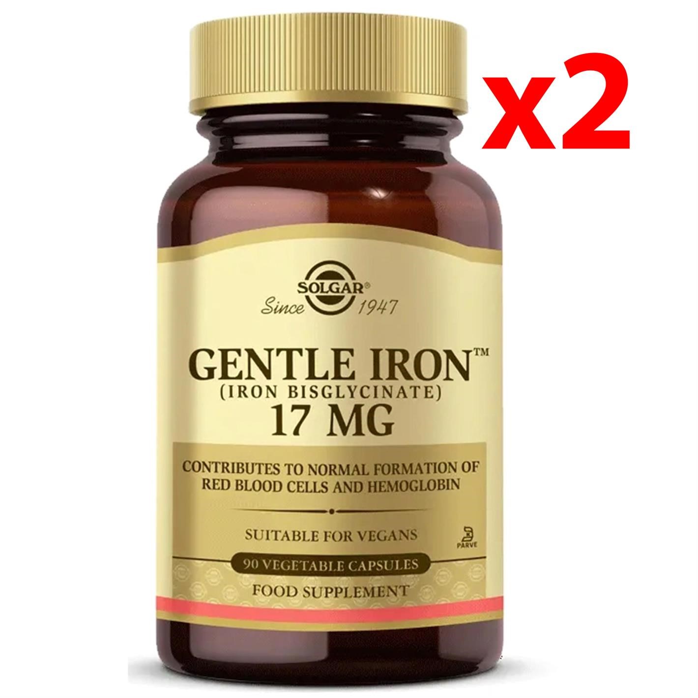 Solgar Gentle Iron 17 mg 90 Kapsül 2 Adet