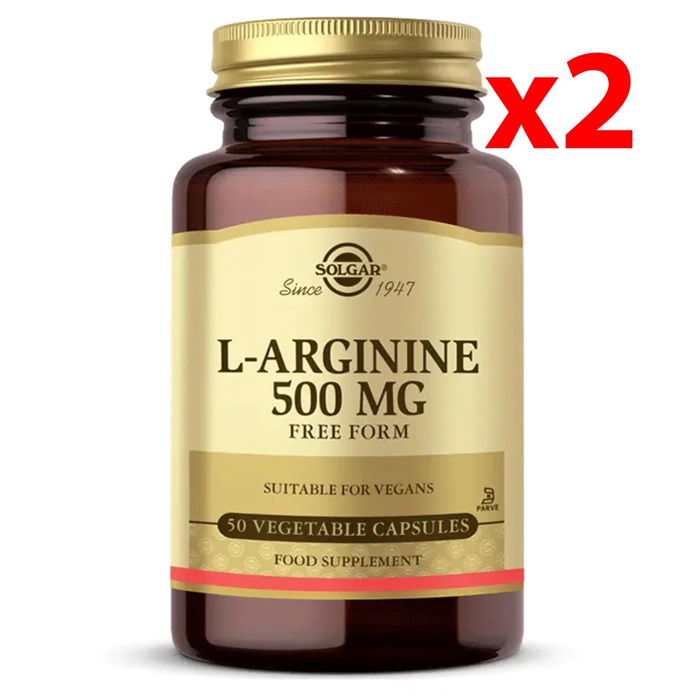 Solgar L-Arginine 500 mg 50 Kapsül 2 Adet