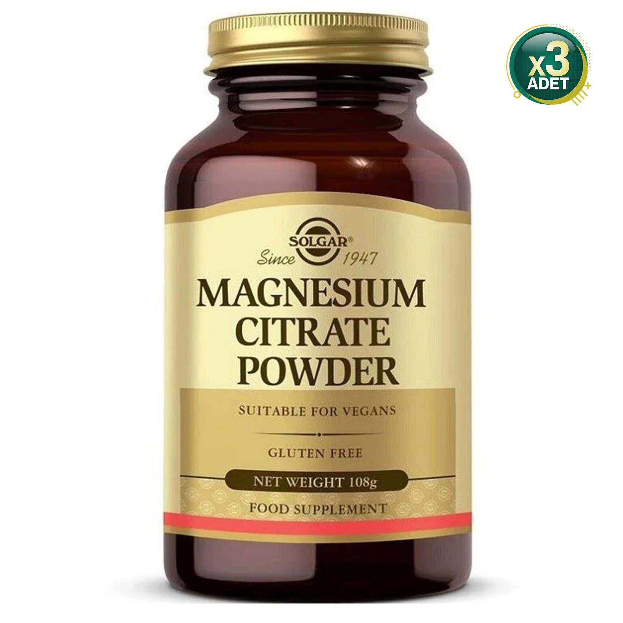 Solgar Magnesium Citrate Powder 108 Gr 3 Adet