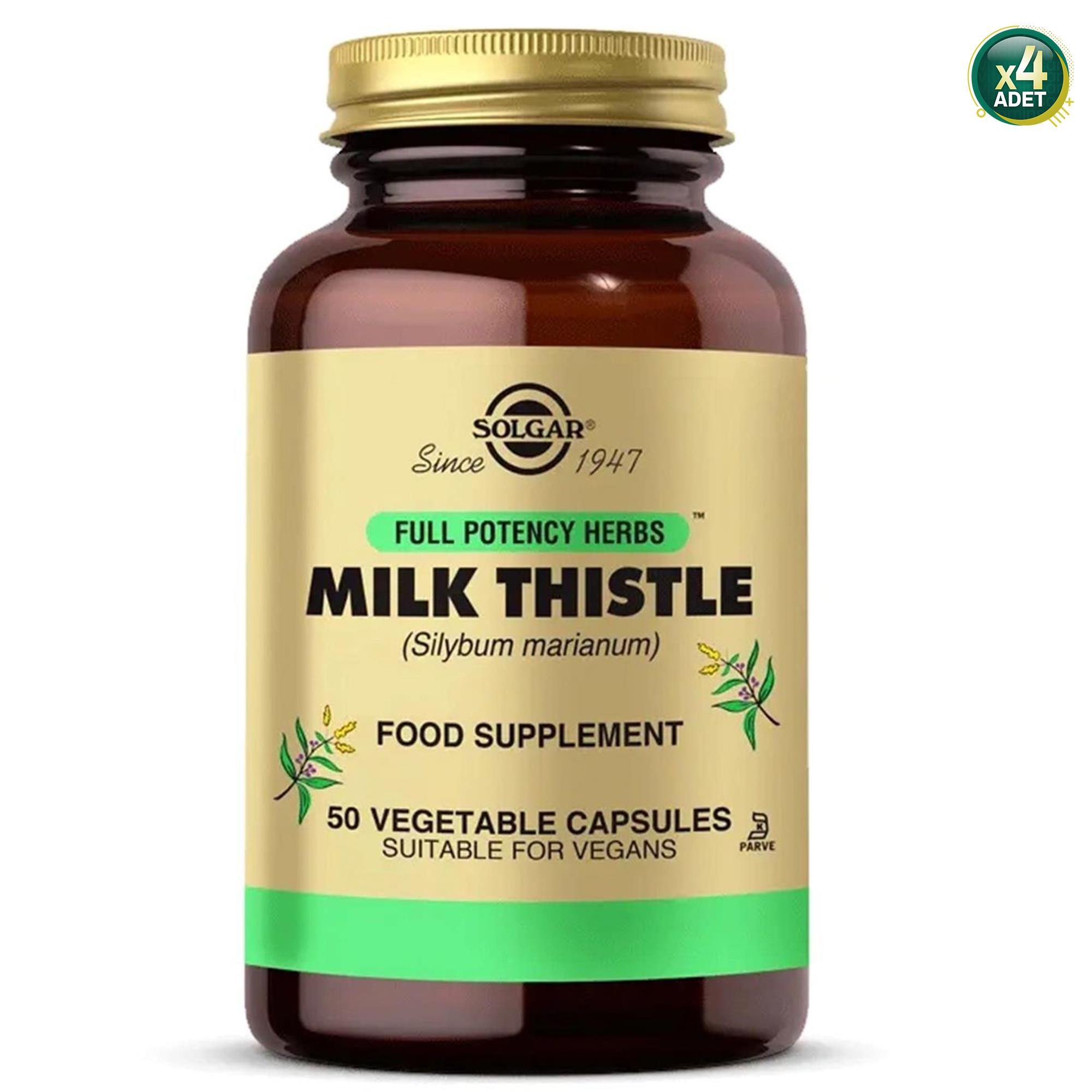 Solgar Milk Thistle 100 mg 50 Kapsül 4'lü