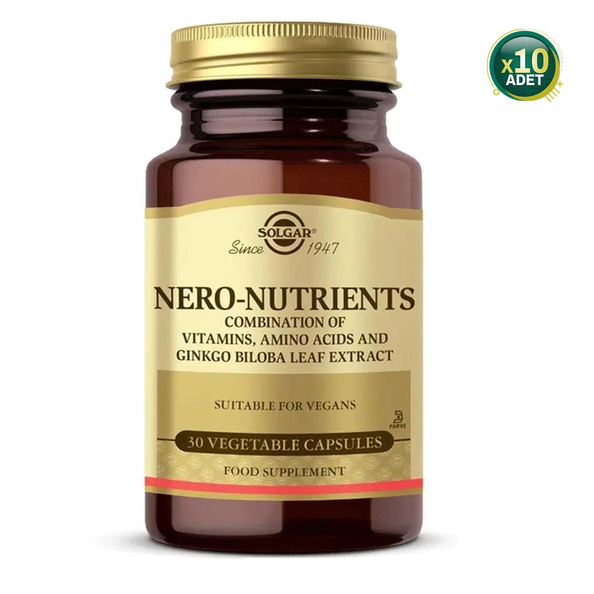 Solgar Nero Nutrients 30 Kapsül 10 Adet