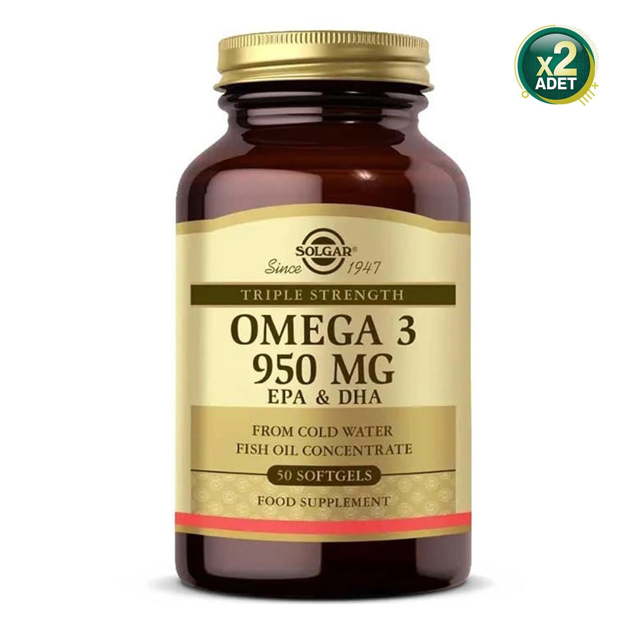 Solgar Omega 3 950 mg 50 Yumuşak Jelatinli Kapsül 2 Adet