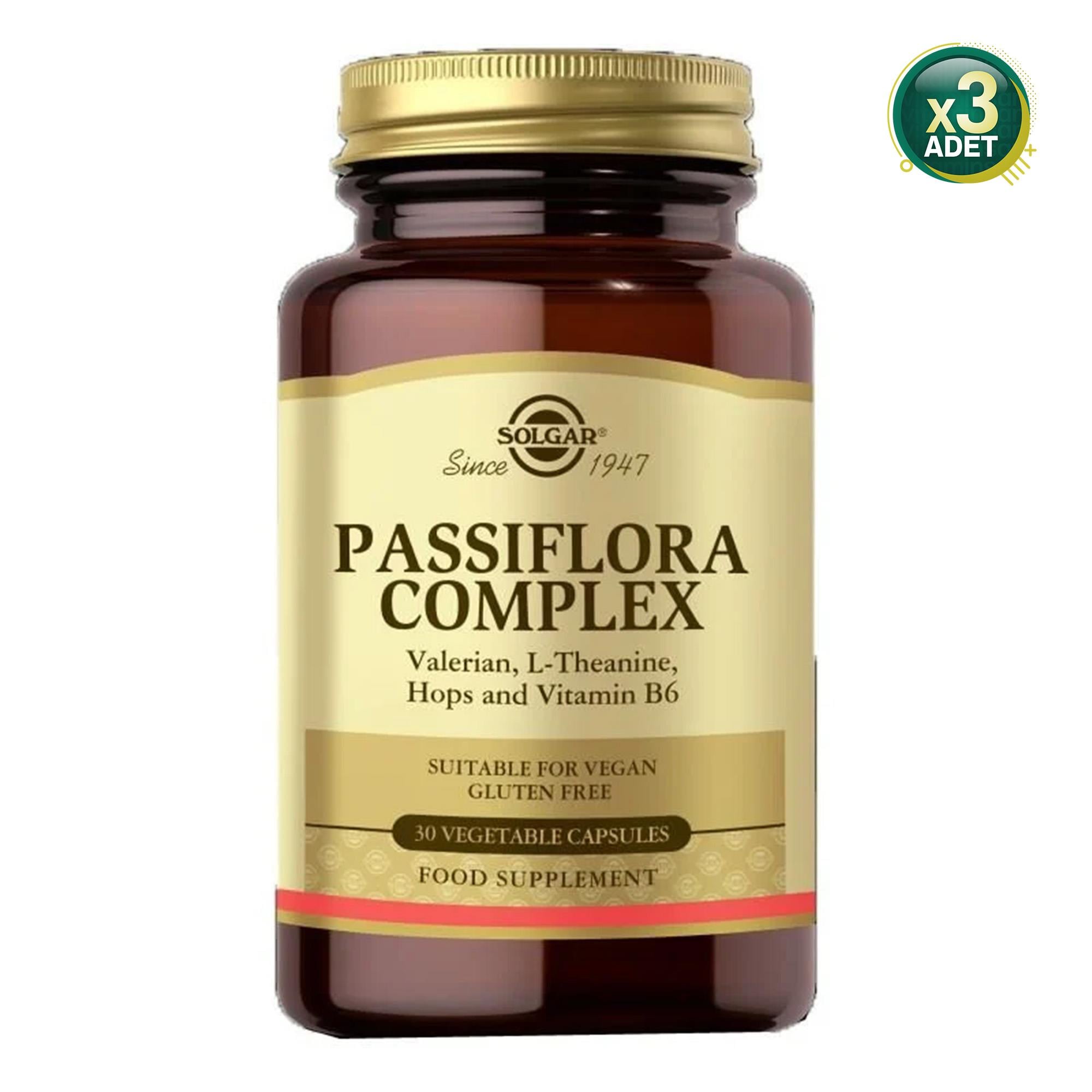 Solgar Passiflora Complex 30 Kapsül 3 Adet