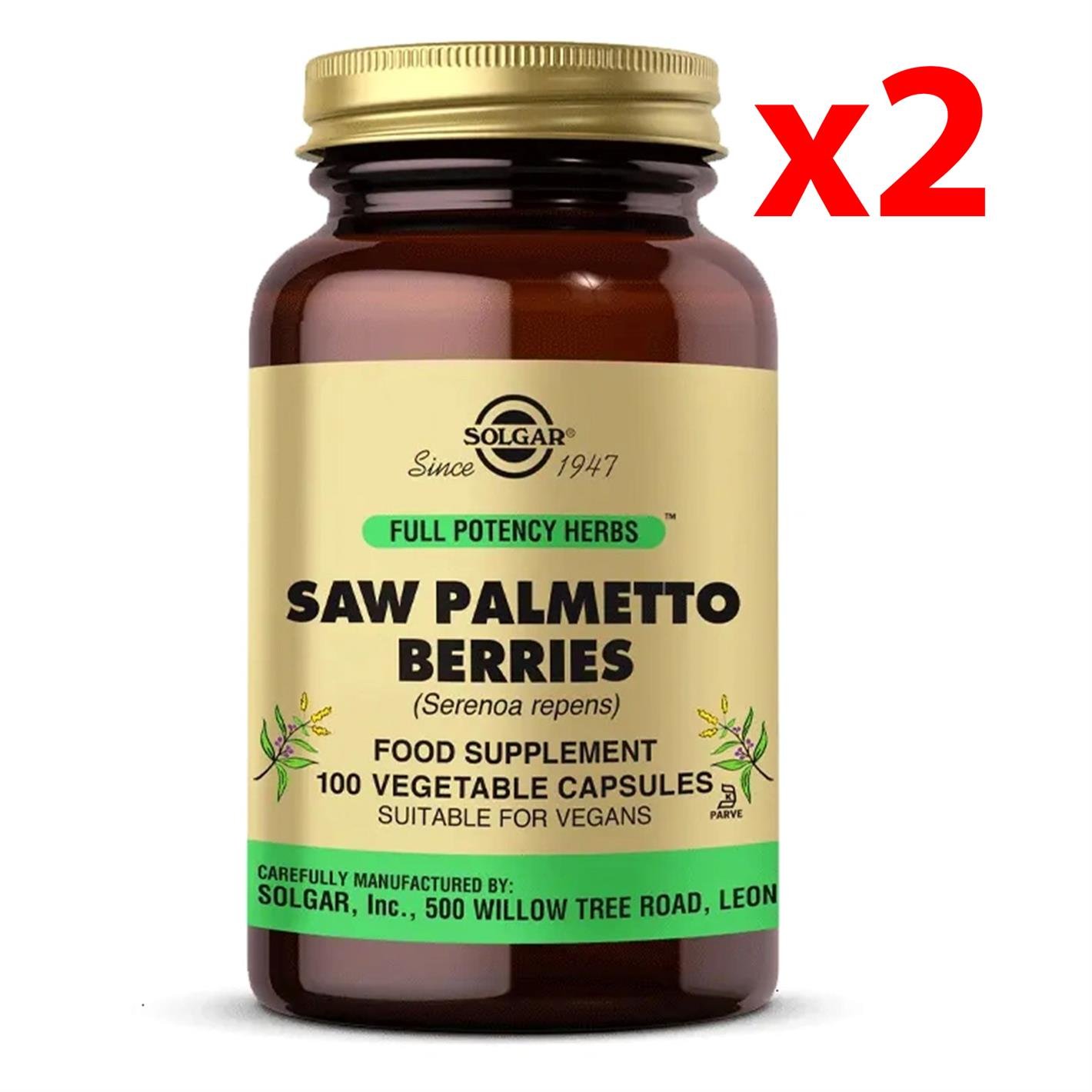Solgar Saw Palmetto Berries 100 Kapsül 2 Adet
