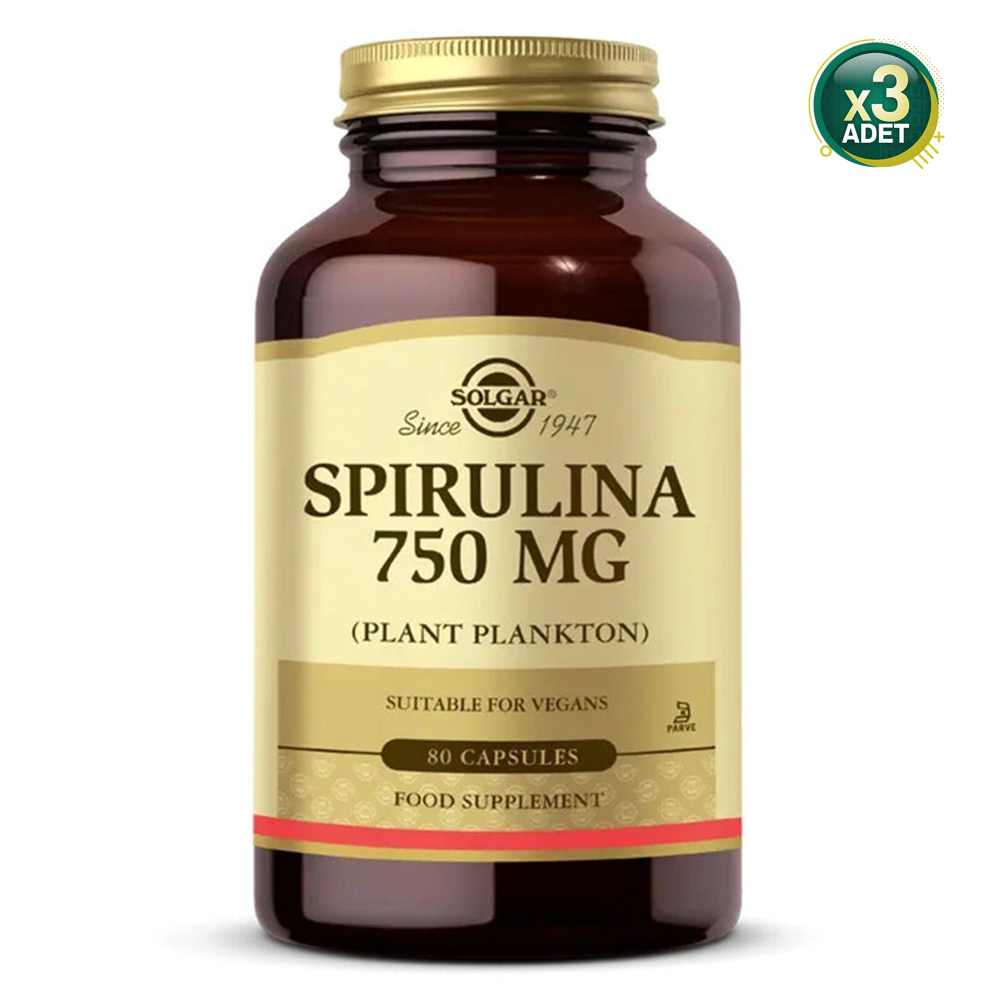 Solgar Spirulina 750 Mg 80 Kapsül 3 Adet
