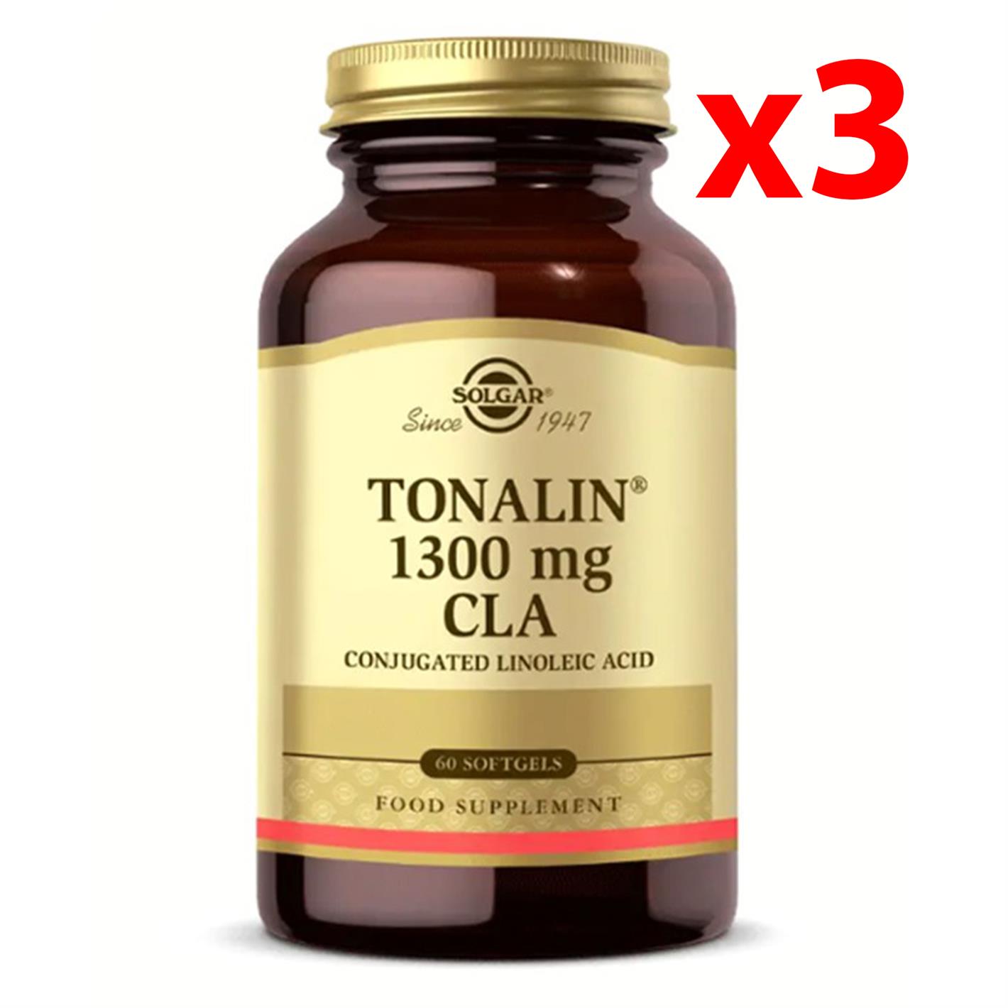 Solgar Tonalin CLA 1300mg 60 Kapsül 3 Adet