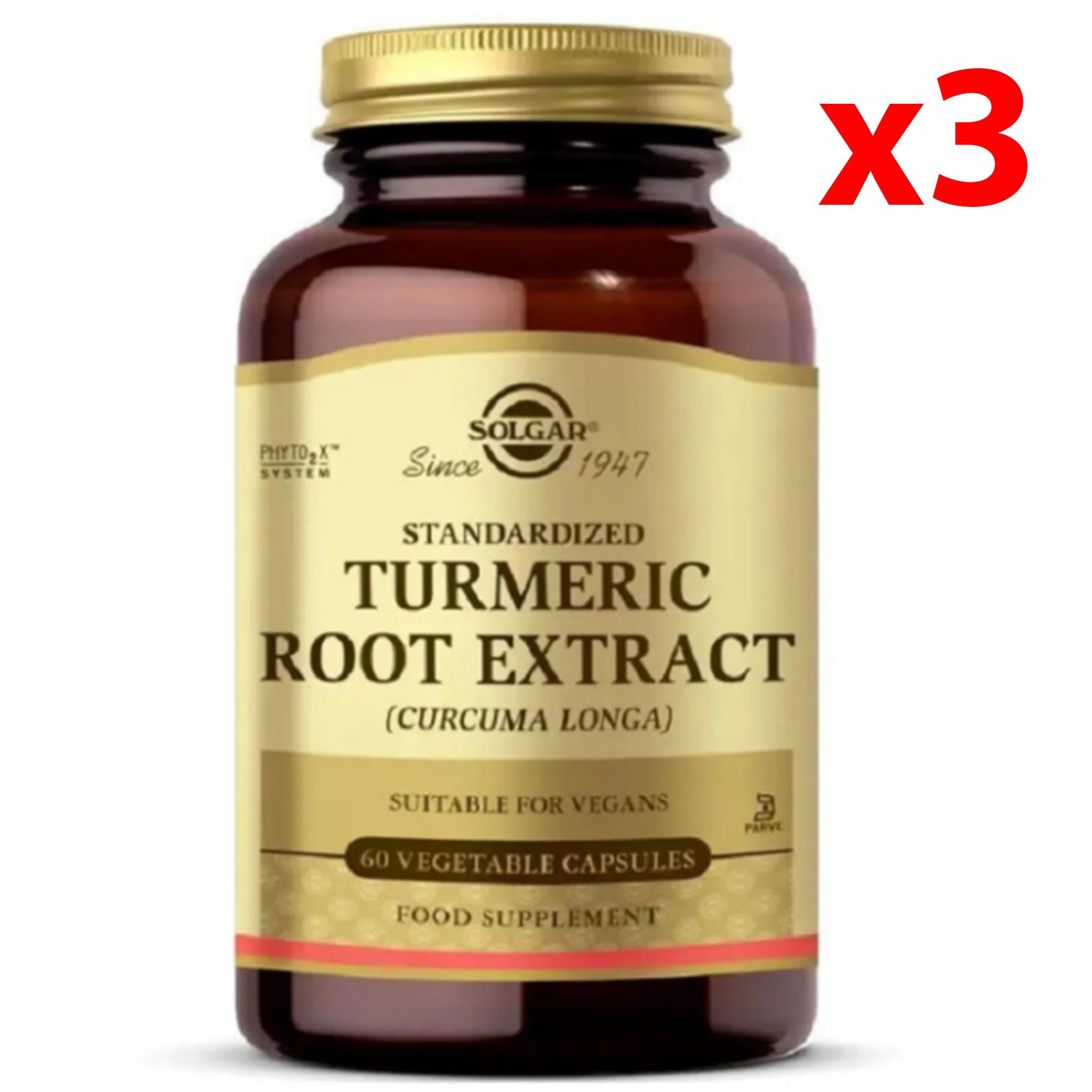 Solgar Turmeric Root Extract 60 Kapsül 3 Adet