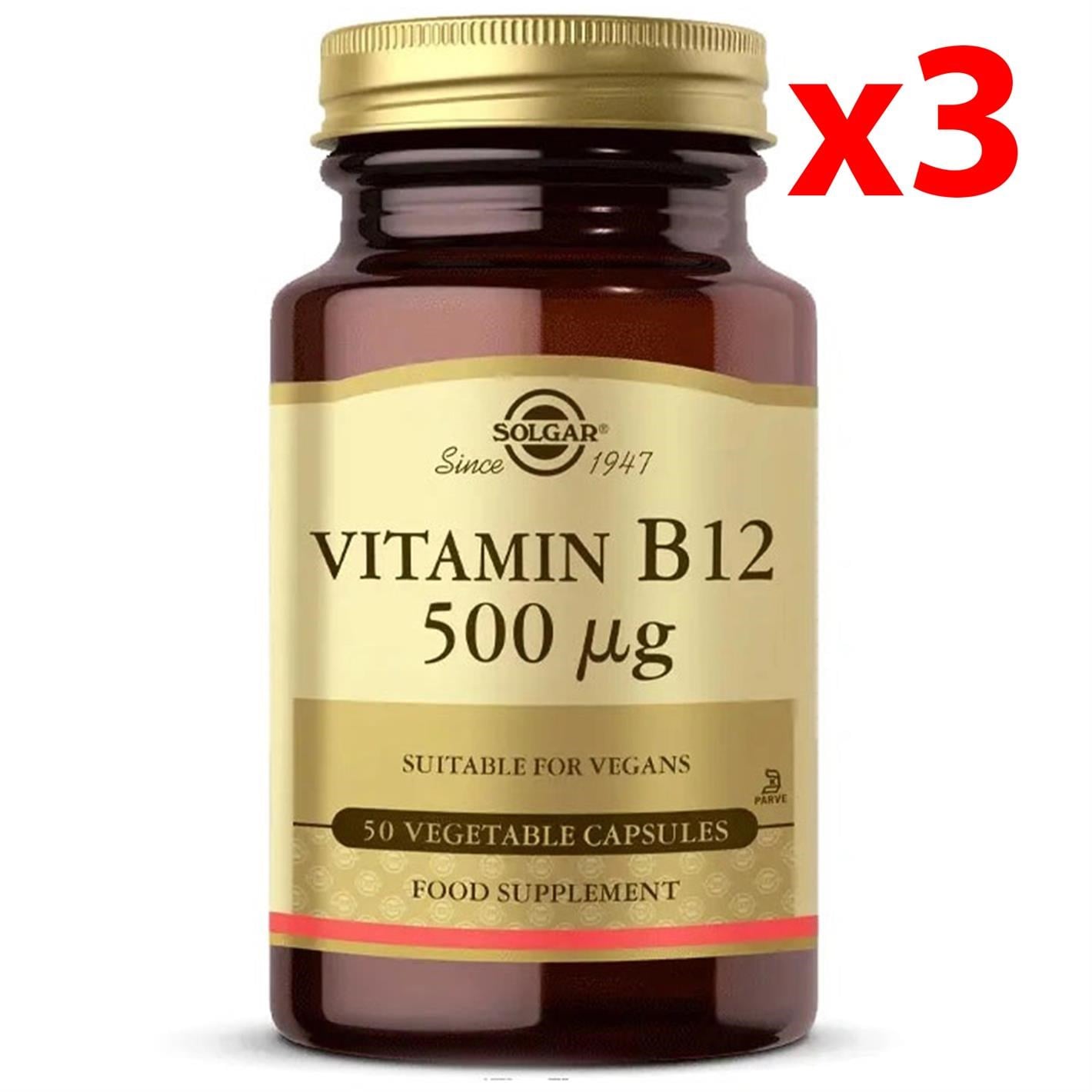 Solgar Vitamin B12 1000mcg 100 Kapsül 3 Adet