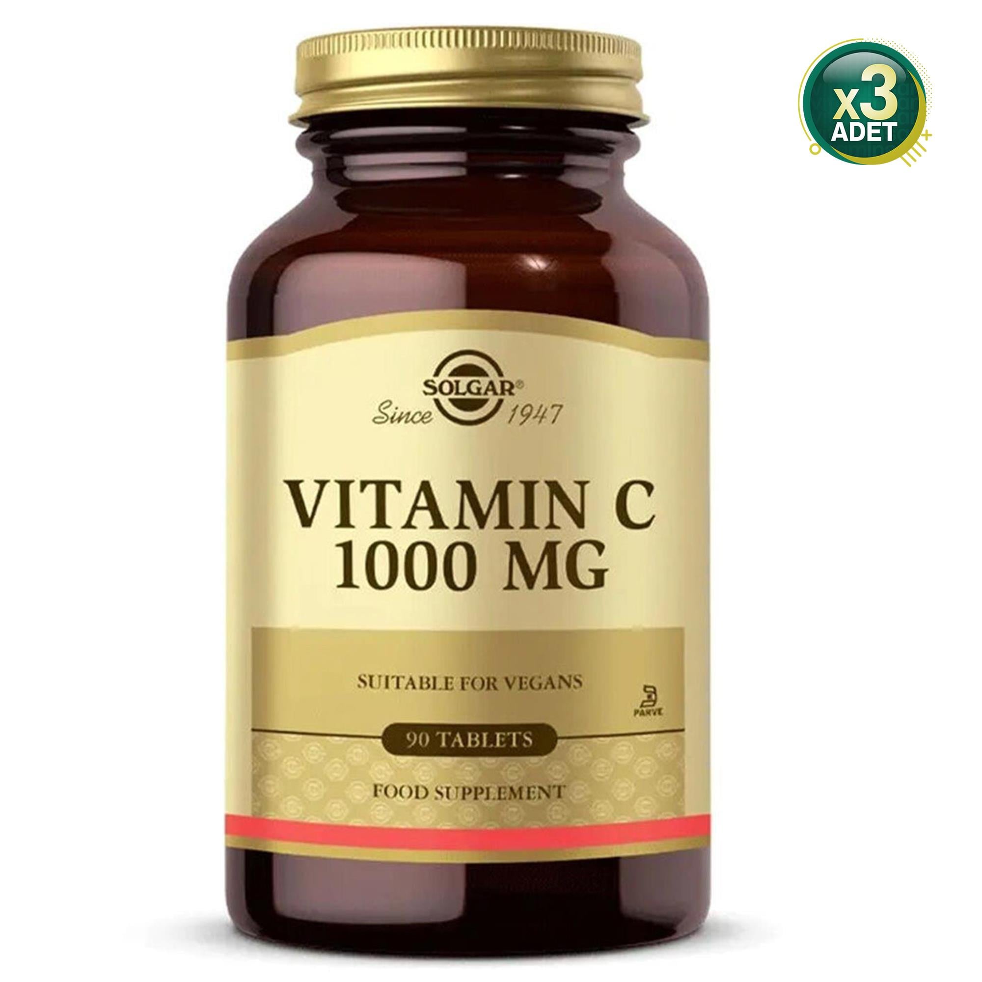 Solgar Vitamin C 1000 Mg 90 Bitkisel Tablet 3 Adet