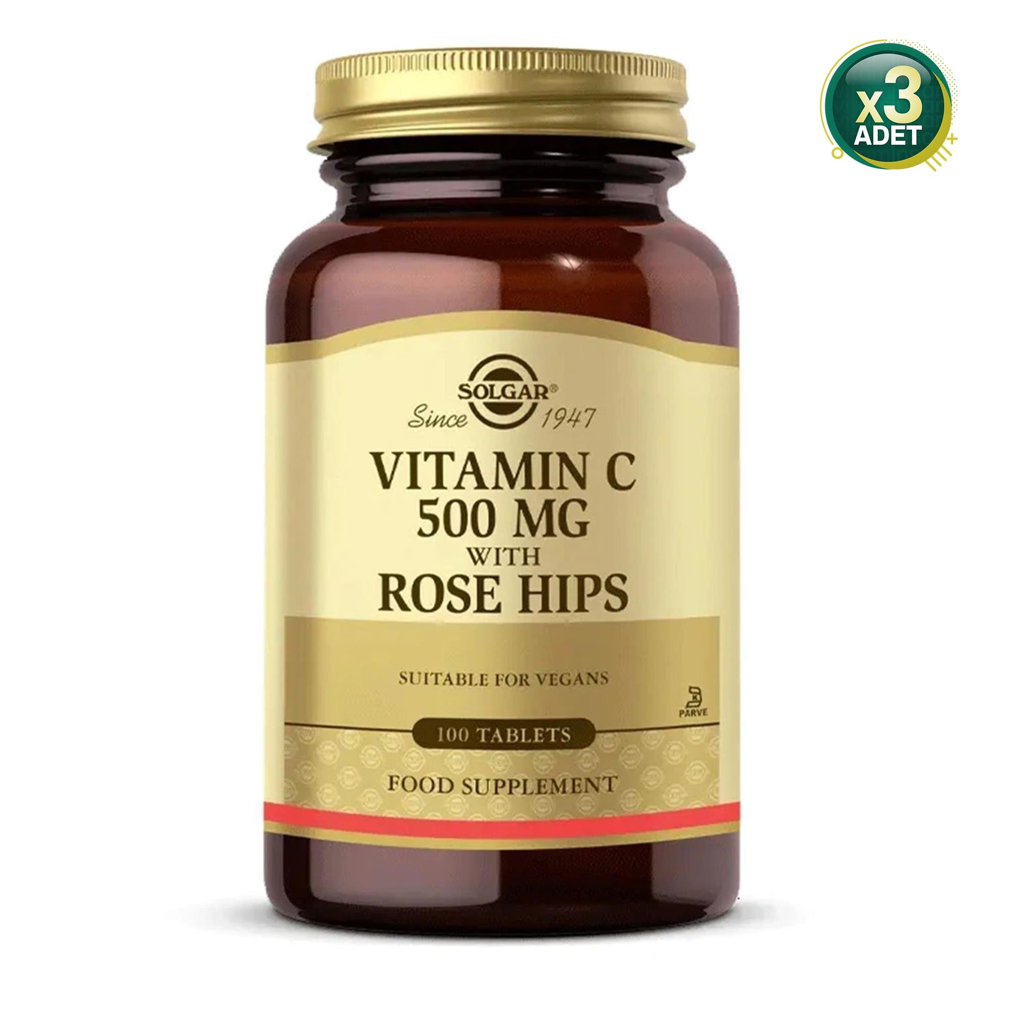 Solgar Vitamin C With Rose Hips 500 Mg 100 Tablet 3 Adet