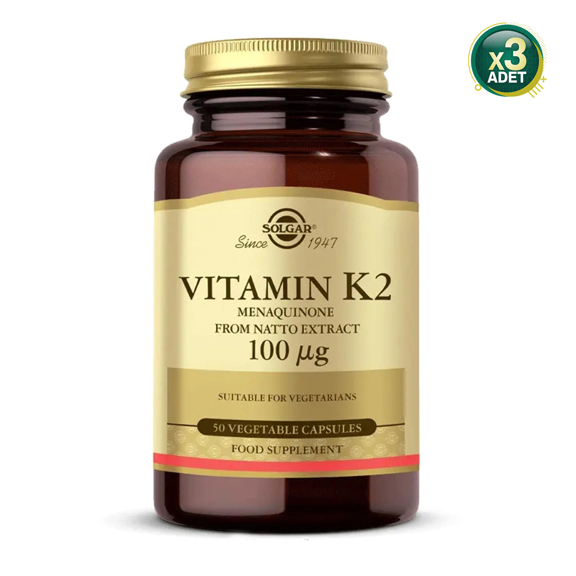 Solgar Vitamin K2 100 mcg 50 Kapsül 3 Adet