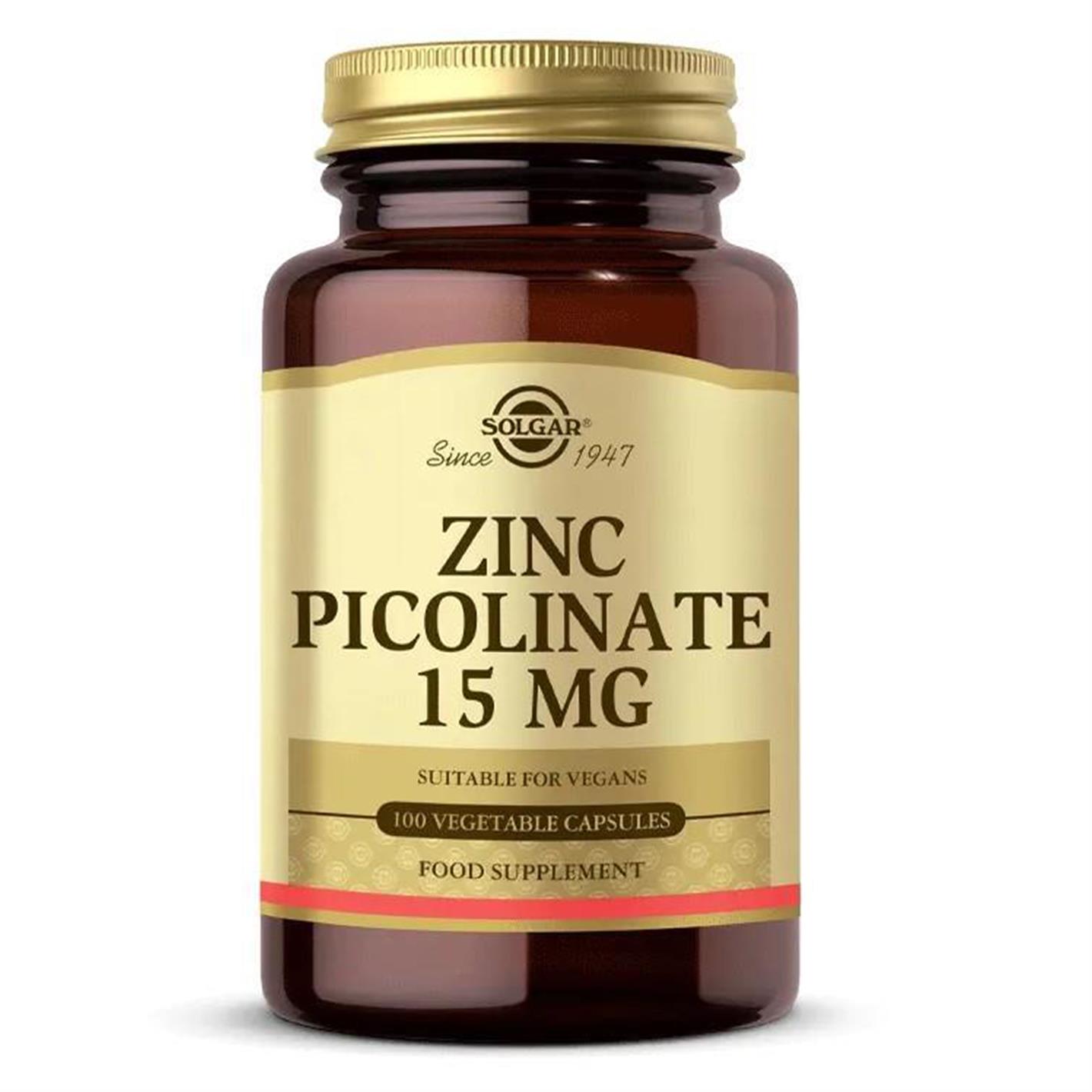 Solgar Zinc Picolinate 15 mg 100 Kapsül