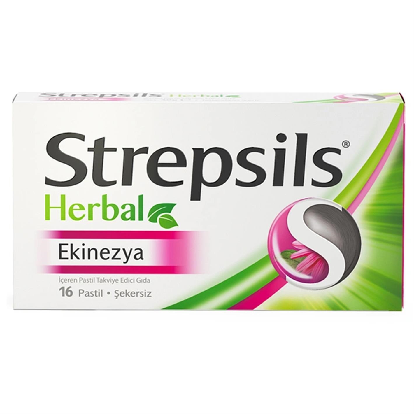 Strepsils Herbal Ekinezya İçerikli Pastil Takviye Edici Gıda 16 Pastil