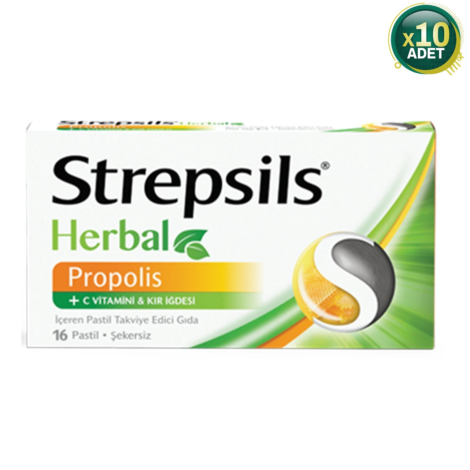 Strepsils Herbal Propolis 16 Pastil 10'lu Paket