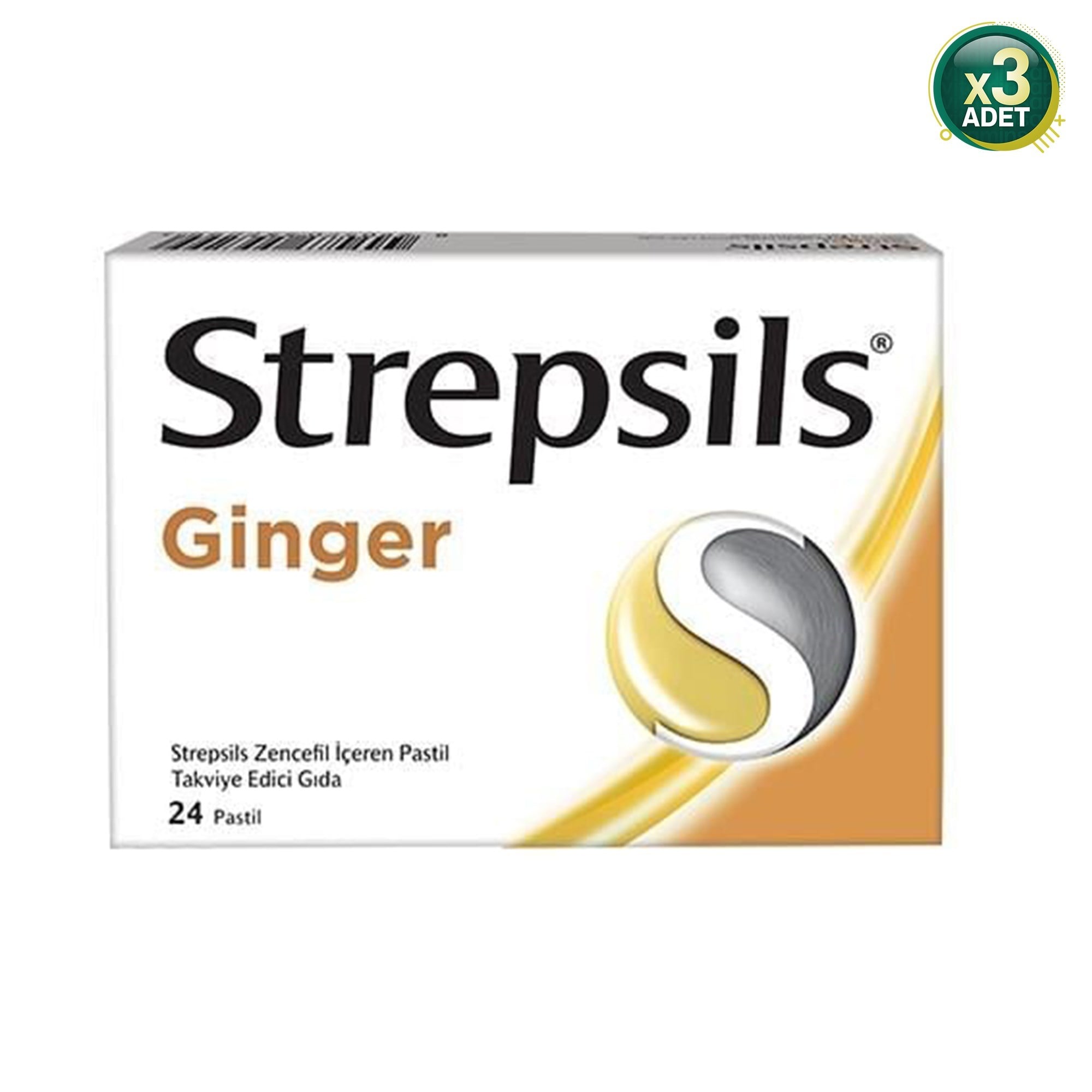 Strepsils Zencefil Aromalı 24'lü Pastil 3 Adet