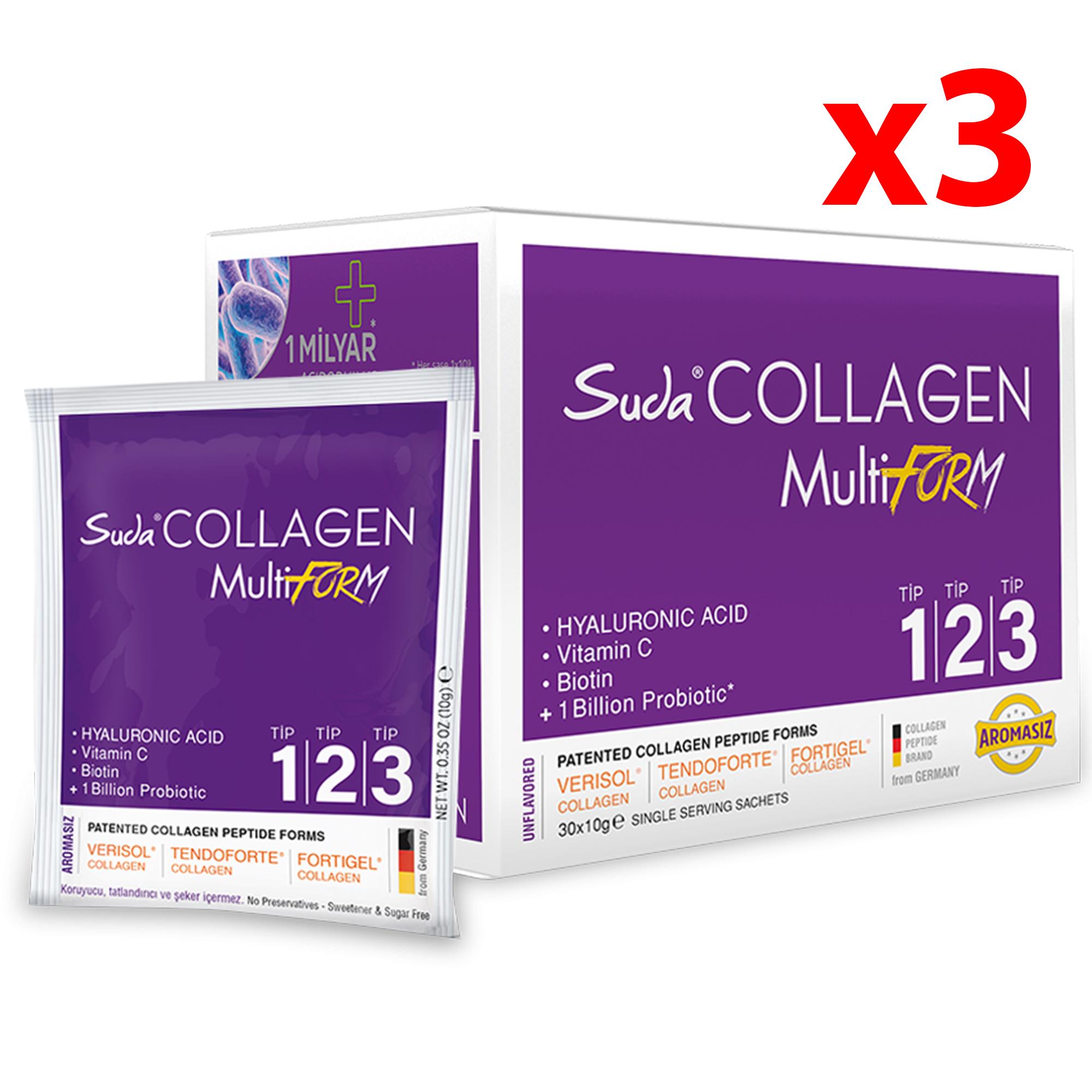 Suda Collagen MultiForm Aromasız 30 x 10 gr 3 Adet