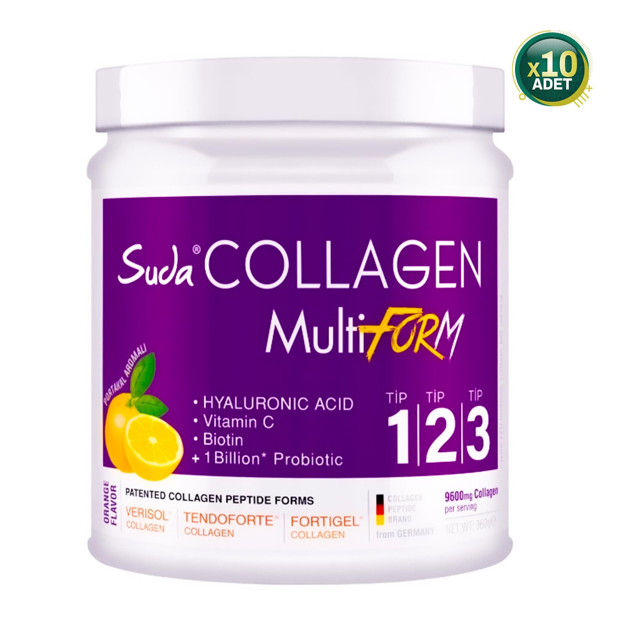 Suda Collagen MultiForm Portakal Aromalı 360 g 10 Adet