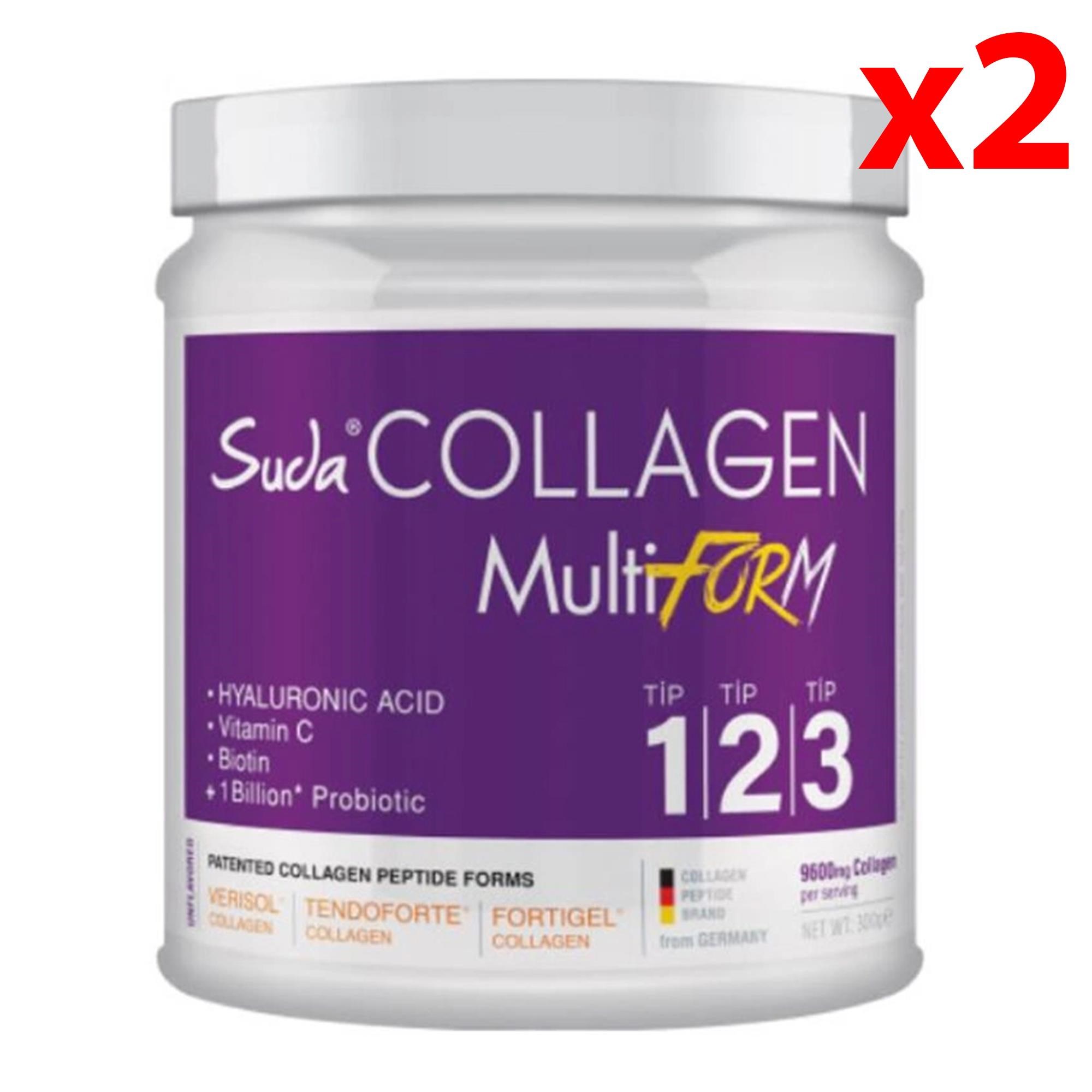 Suda Collagen + Probiyotik Aromasız Aromalı Takviye Edici Gıda 300 g 2 Adet