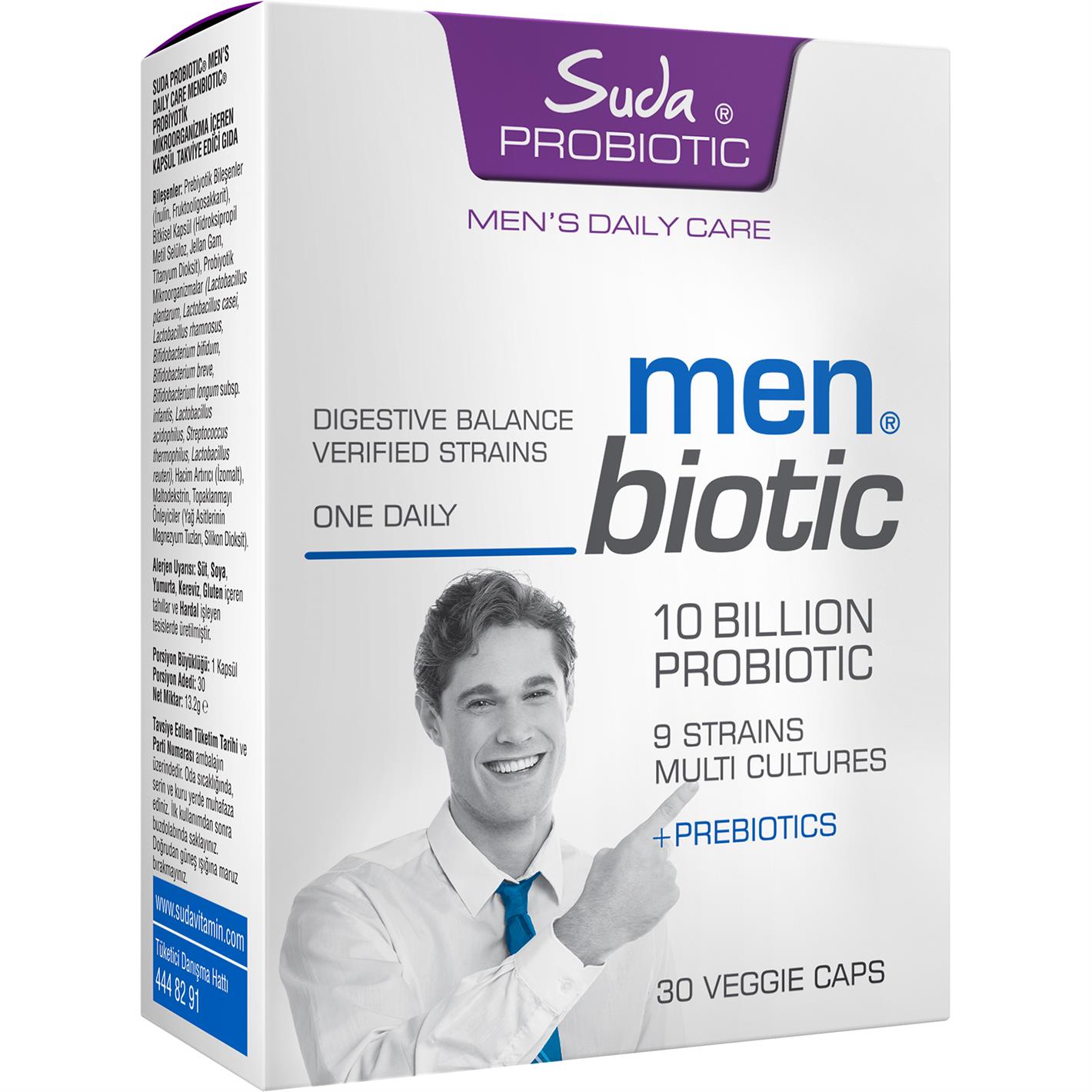 Suda Probiotic Men Daily Care Probiotics 30 Kapsül