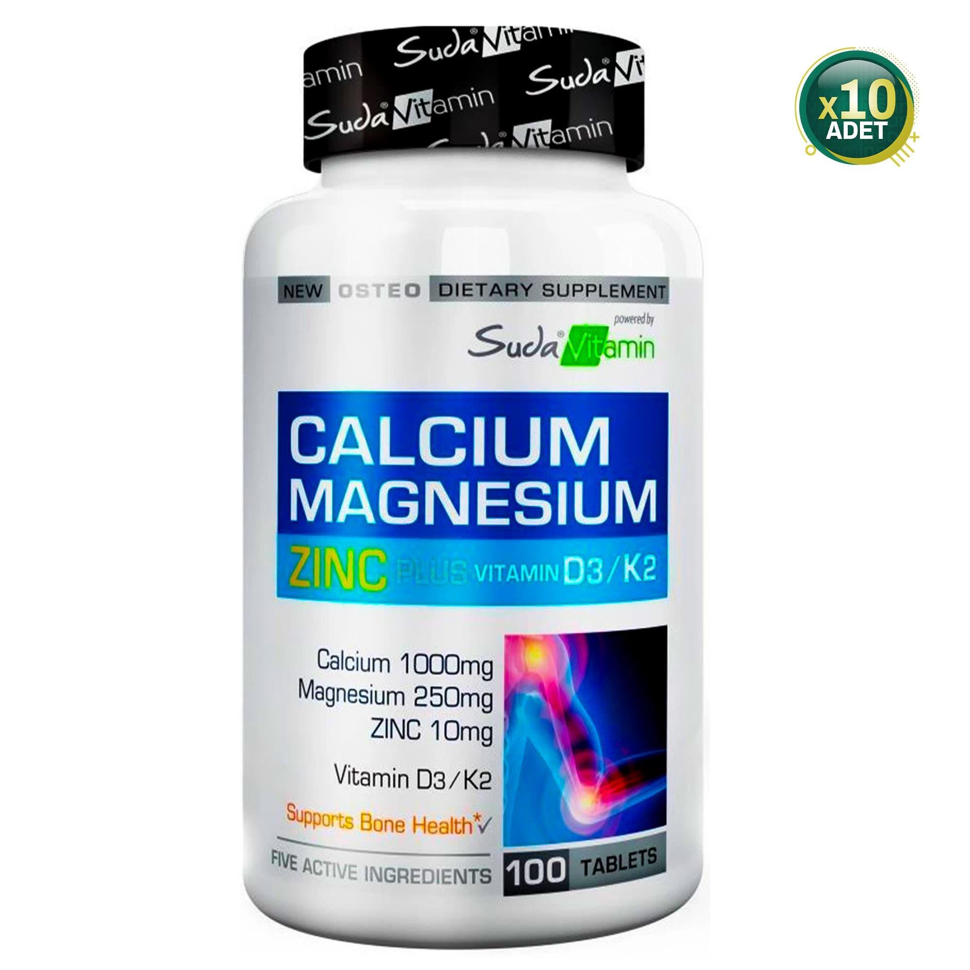Suda Vitamin Calcium Magnesium Zinc Plus 100 Tablet 10 Adet