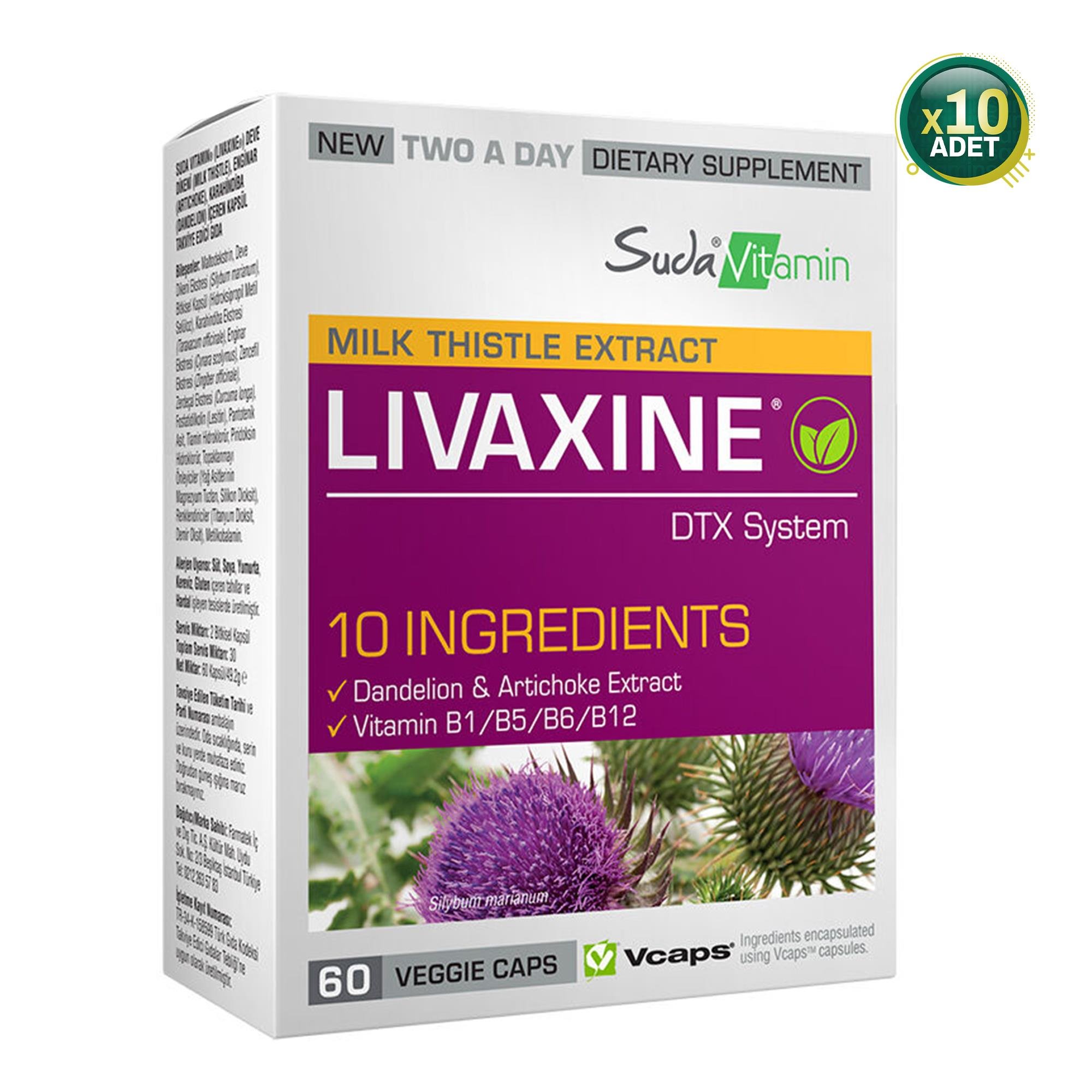 Suda Vitamin Livaxine 60 Kapsül 10 Adet