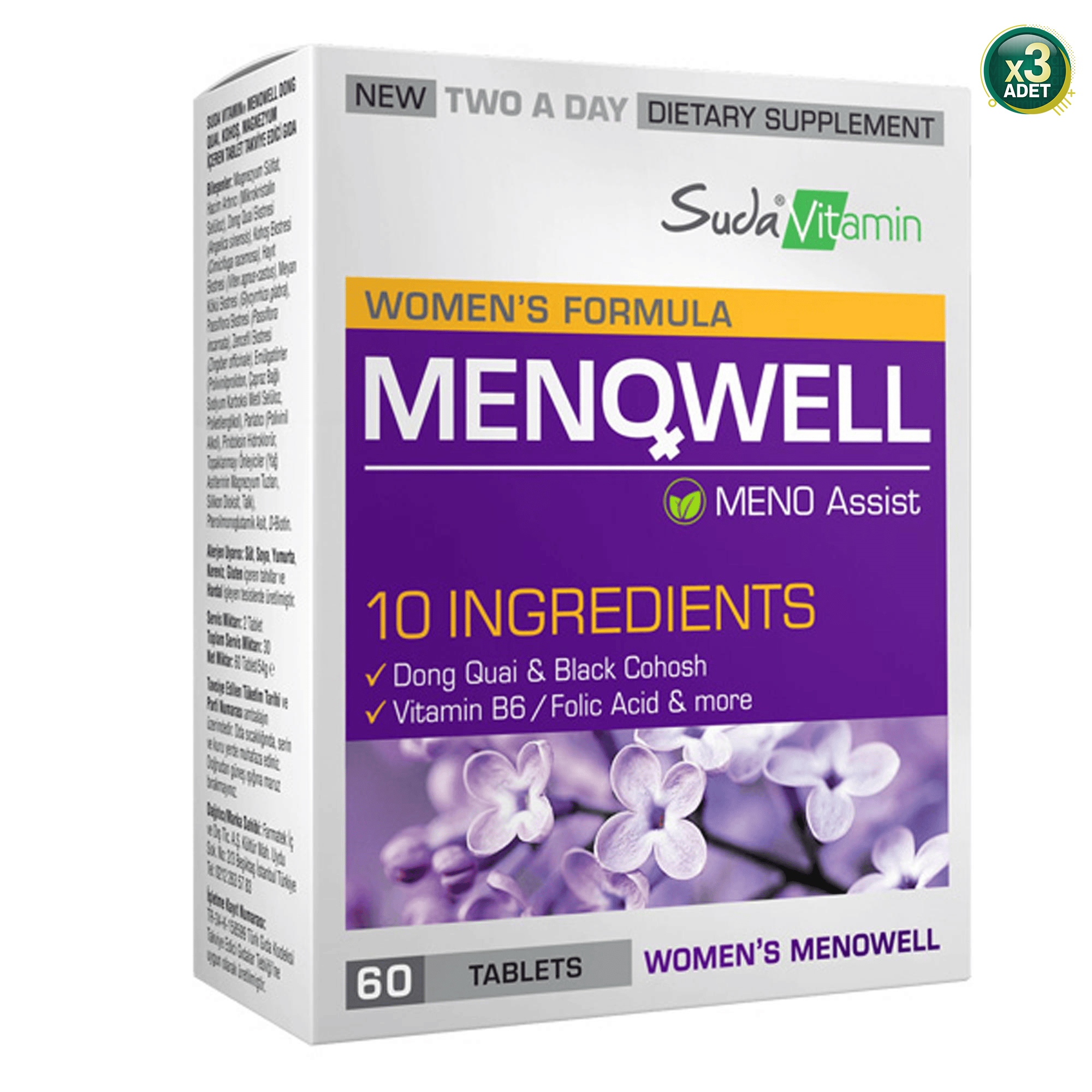 Suda Vitamin Menowell 60 Tablet 3 Adet
