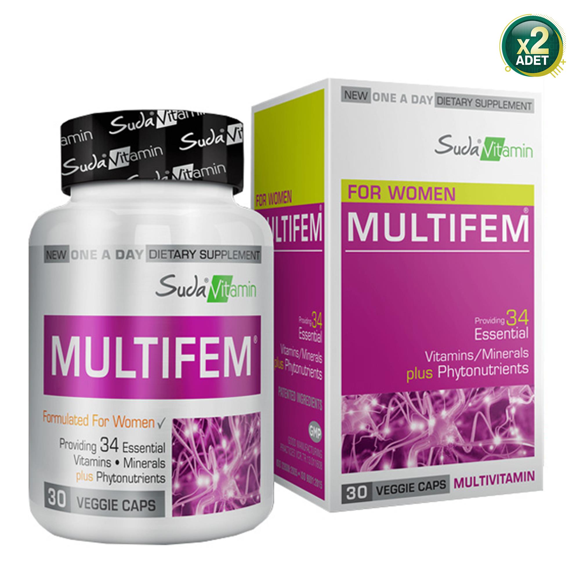 Suda Vitamin Multifem Multivitamin 30 Kapsül 2 Adet