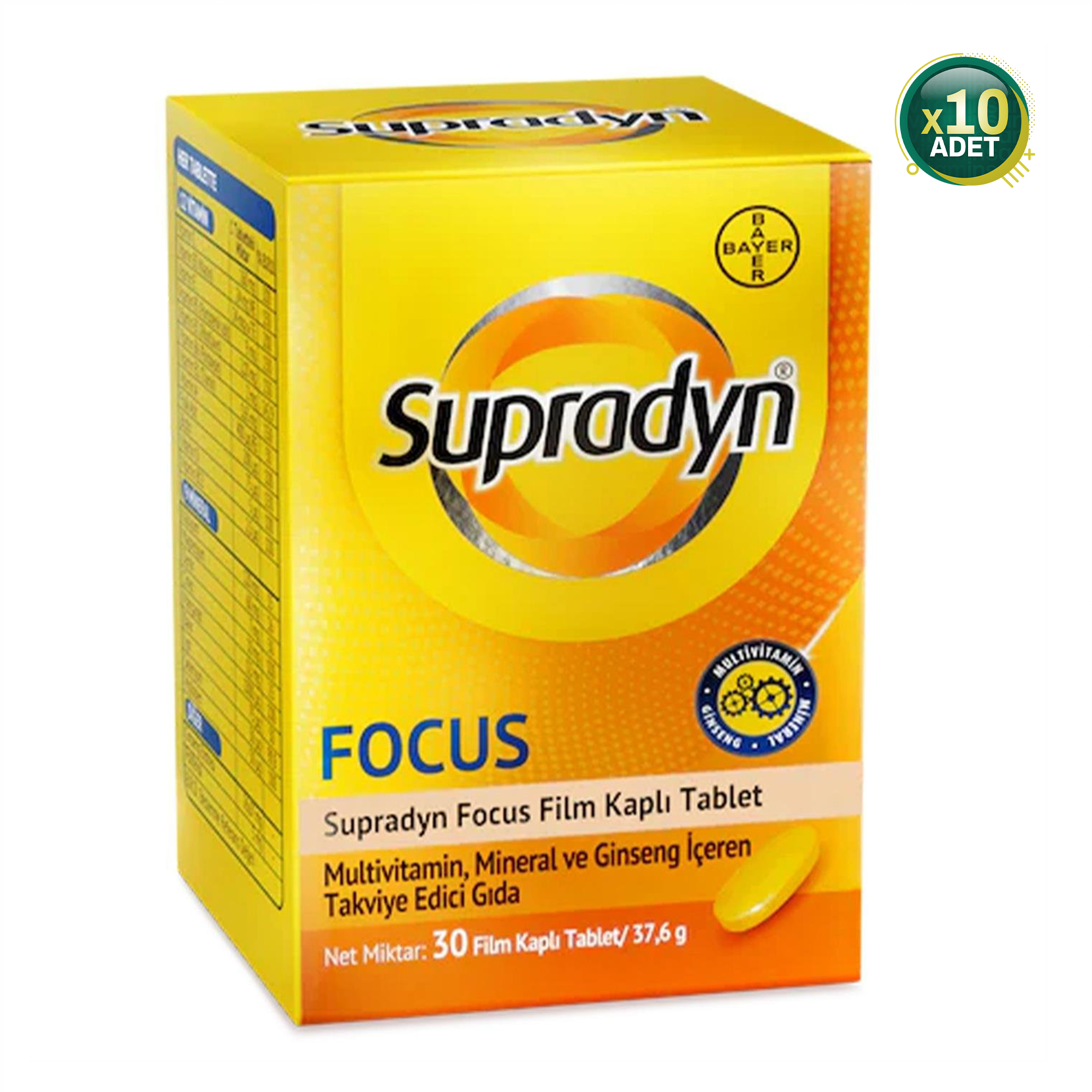 Supradyn Energy Focus 30 Tablet 10 Adet