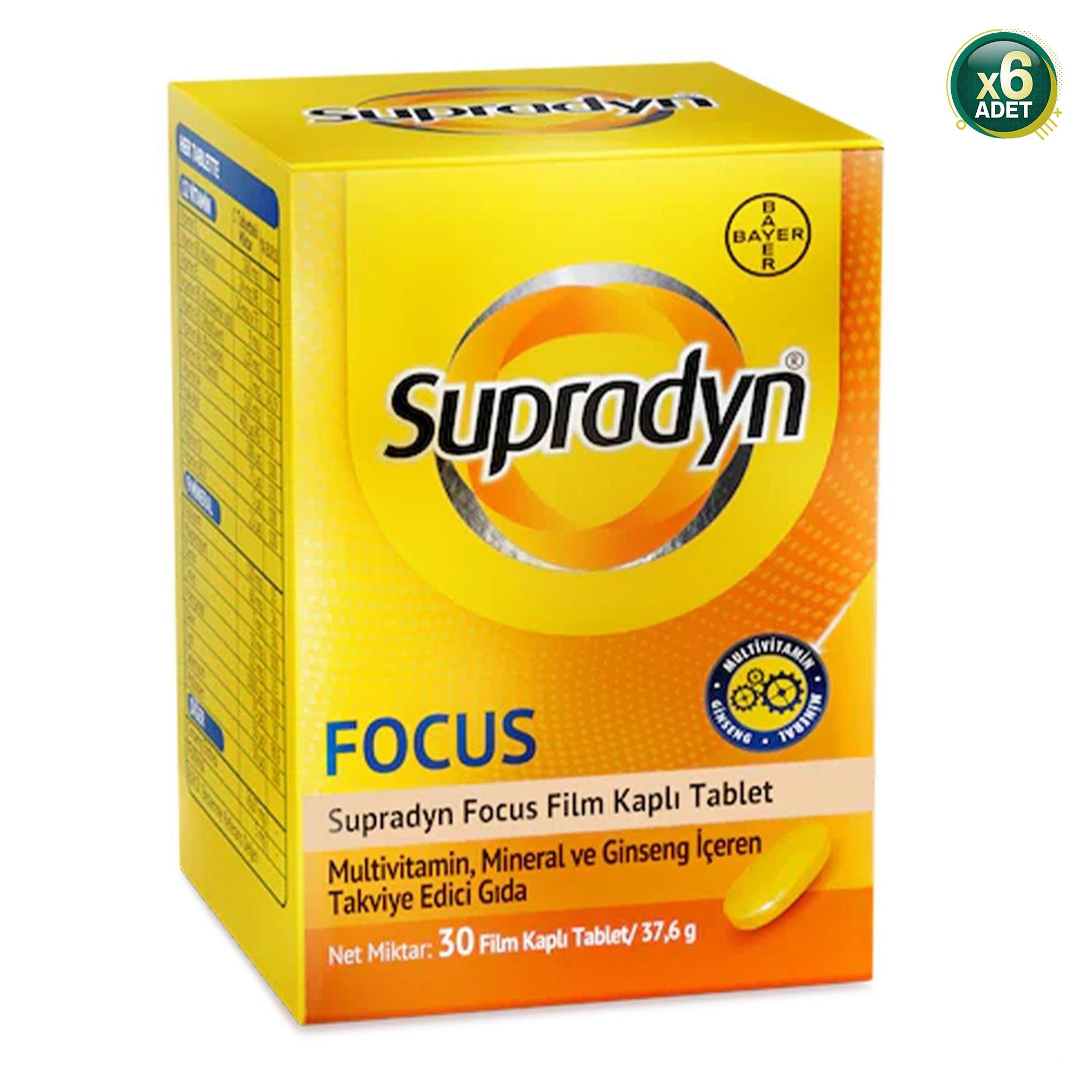 Supradyn Energy Focus 30 Tablet 6'lı
