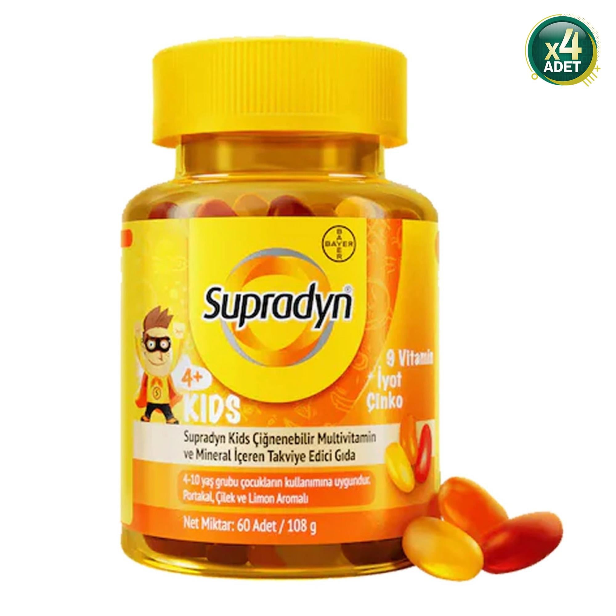 Supradyn Kids Multivitamin 60 Tablet 4'lü