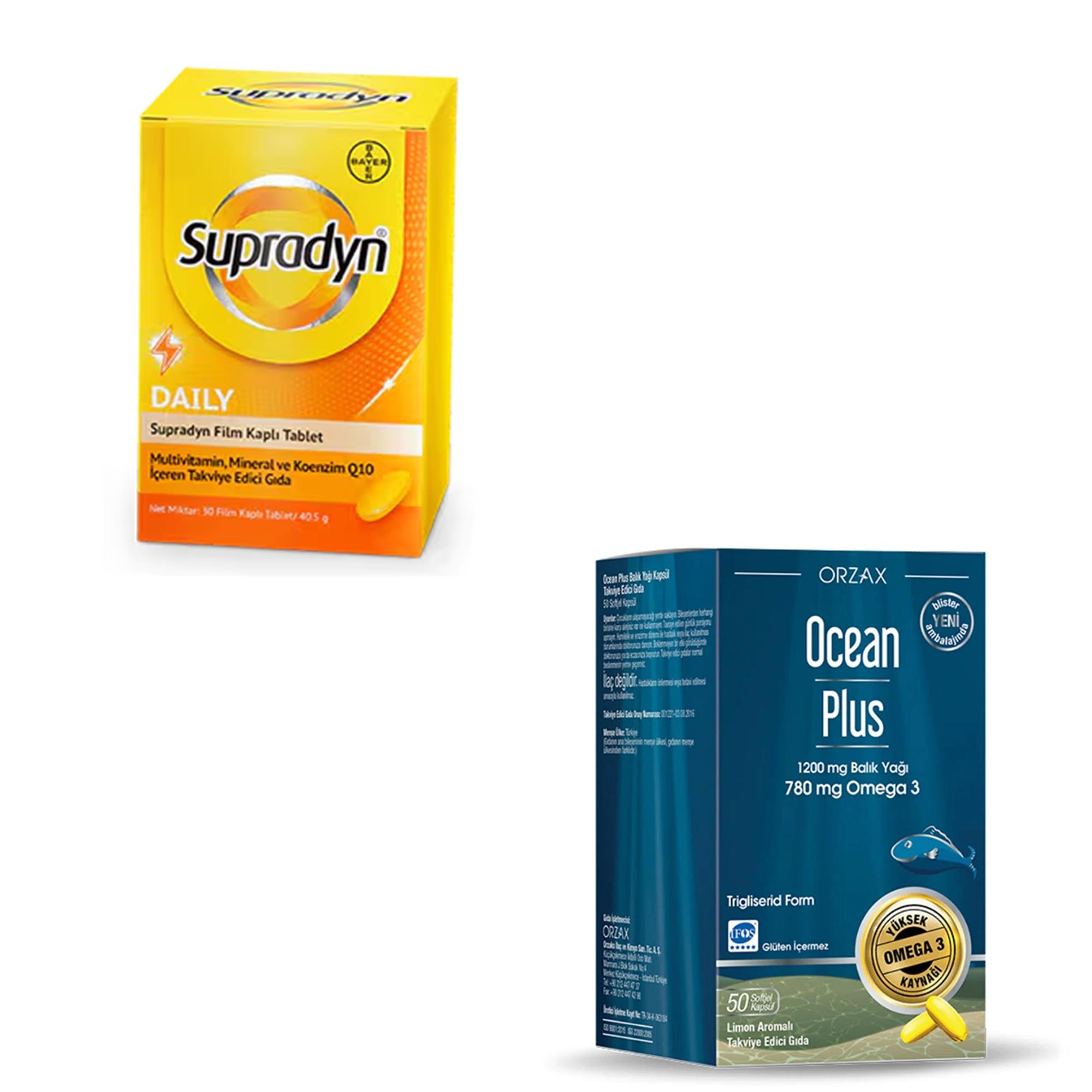 Supradyn Koenzim Q10 30 Tablet + Ocean Omega-3 Balık Yağ 60 Softjel