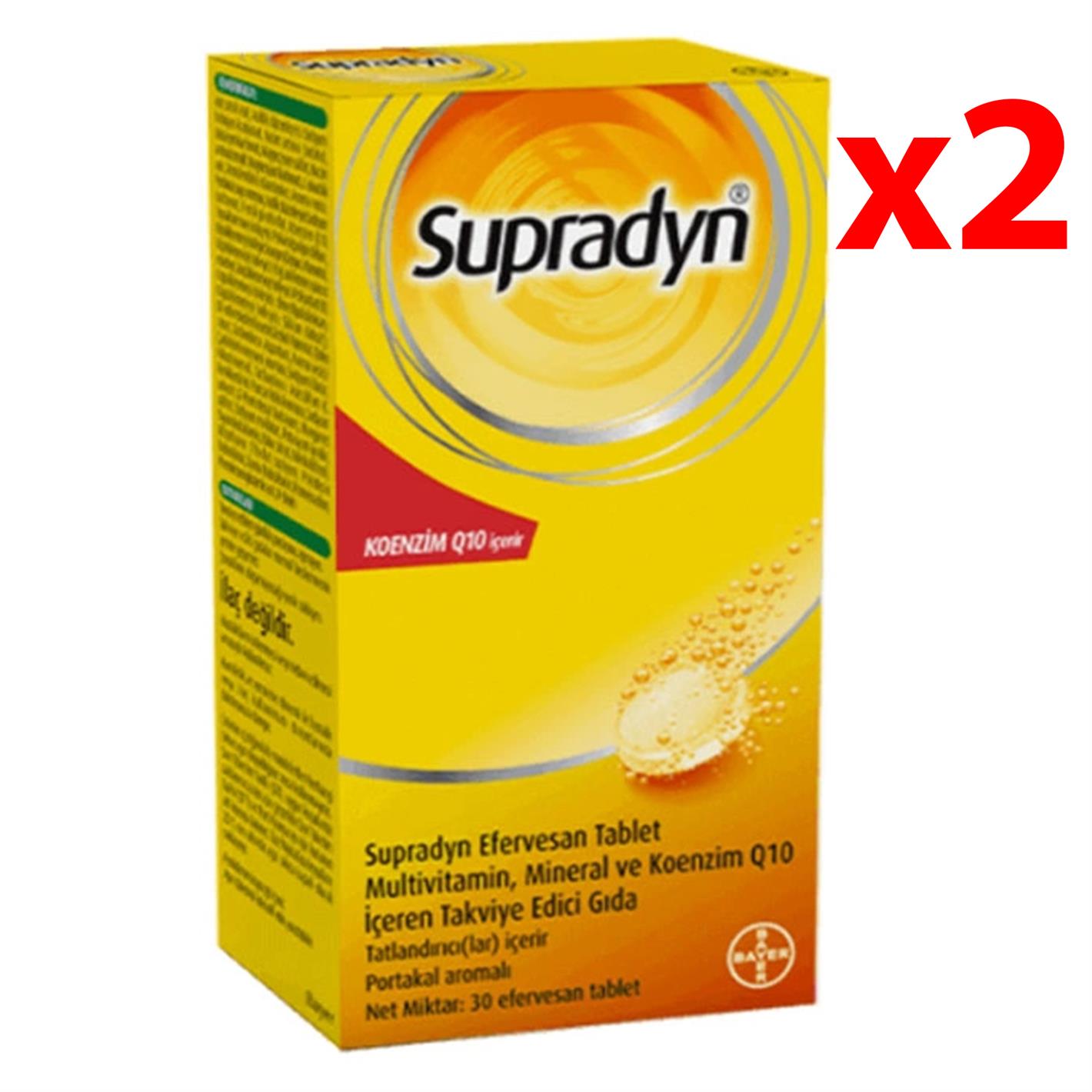 Supradyn Vitamin, Mineral ve Koenzim Q10 İçeren 30 Efervesan Tablet 2 ...