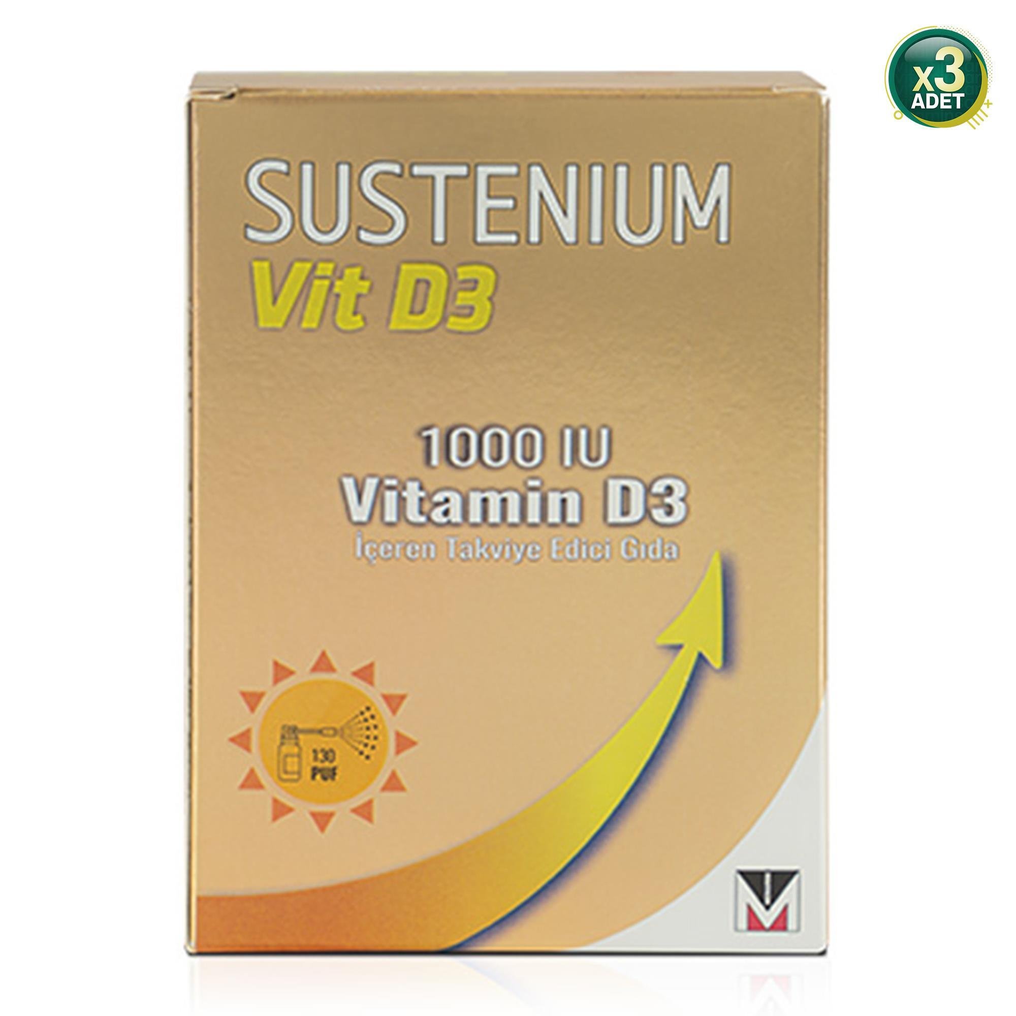 Sustenium Vitamin D3 1000 Iu Sprey 20 Ml 3 Adet