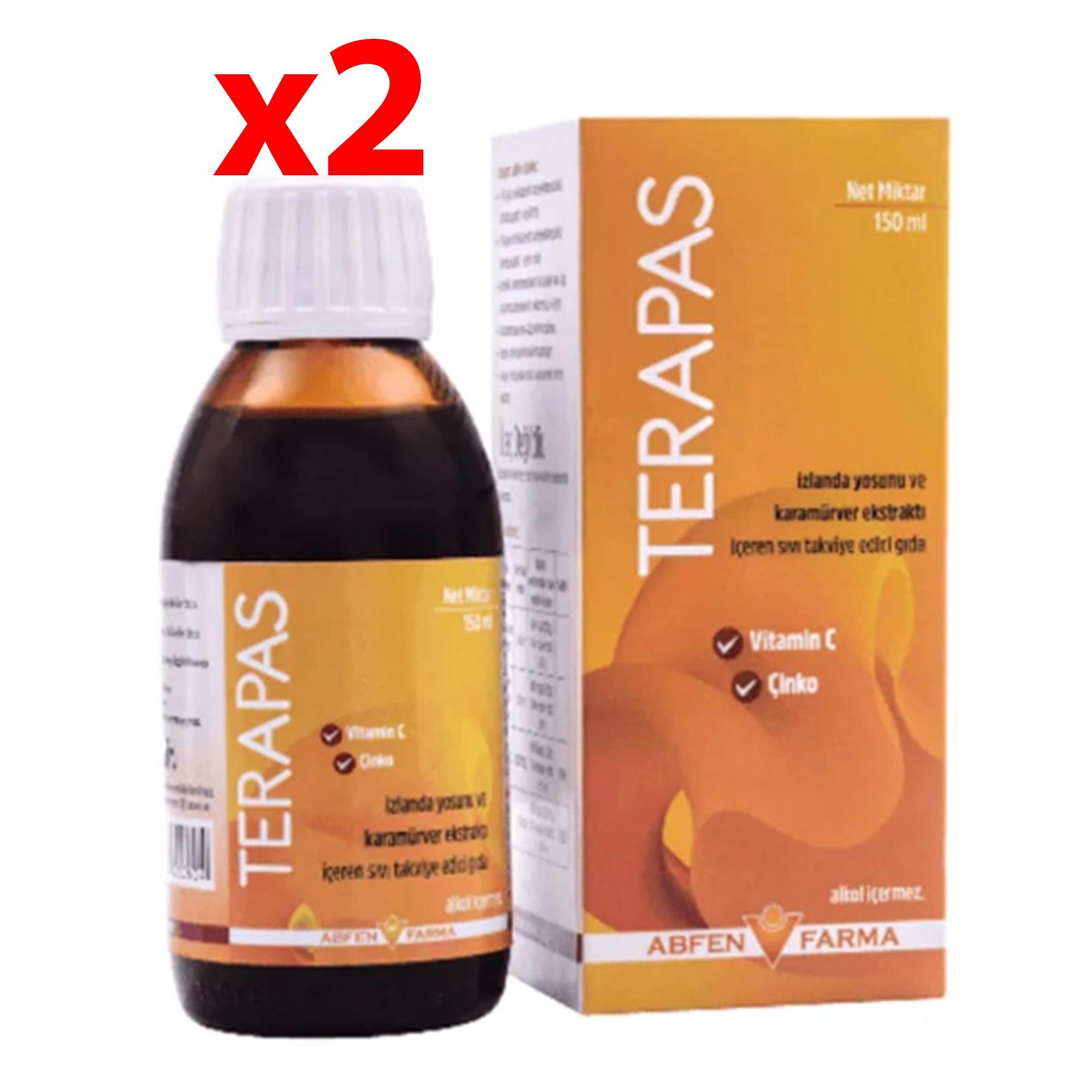 Terapas Karamürver ve İzlanda Yosunu İçeren Sıvı Takviye Edici Gıda 150 ml 2 Adet