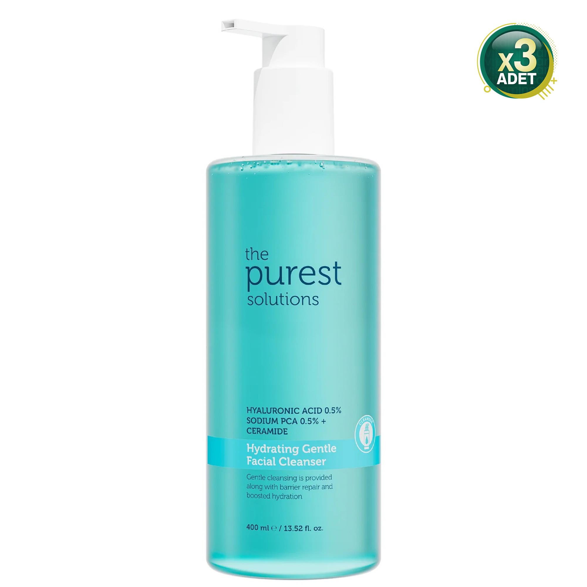 The Purest Solutions Hydrating Gentle Kuru ve Karma Ciltler için Yüz Temizleme Jeli 400 ml 3 Adet