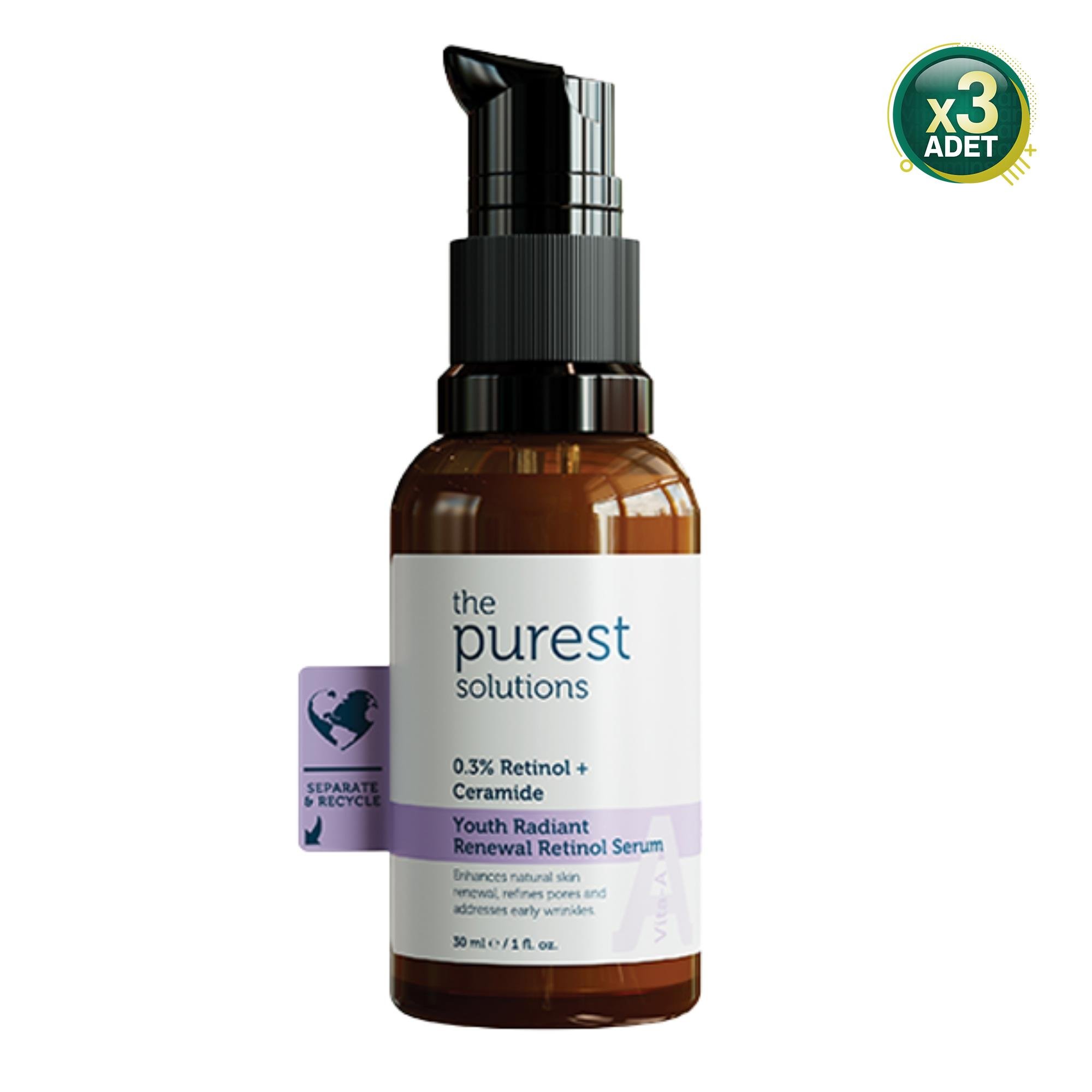 The Purest Solutions Lipozomal % 0.3 Retinol Yaşlanma ve Kırışıklık Karşıtı Gece Serumu 30 ml 3 Adet