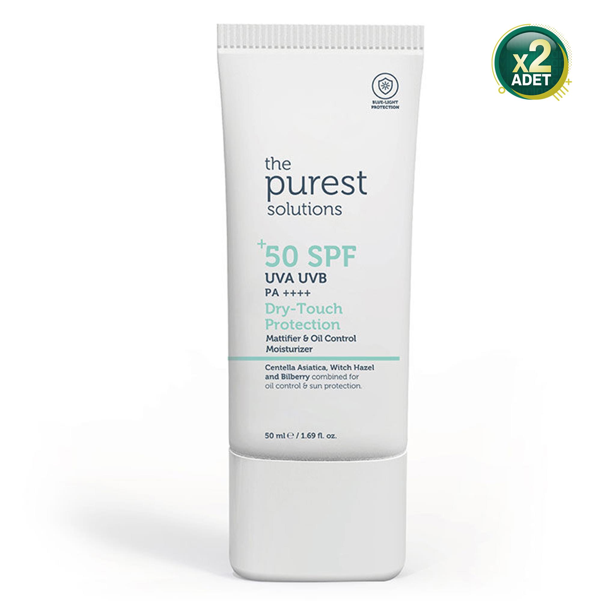 The Purest Solutions Matlaştırıcı Karma ve Yağlı Ciltler için 50 ml 50 Faktör Güneş Kremi 2 Adet