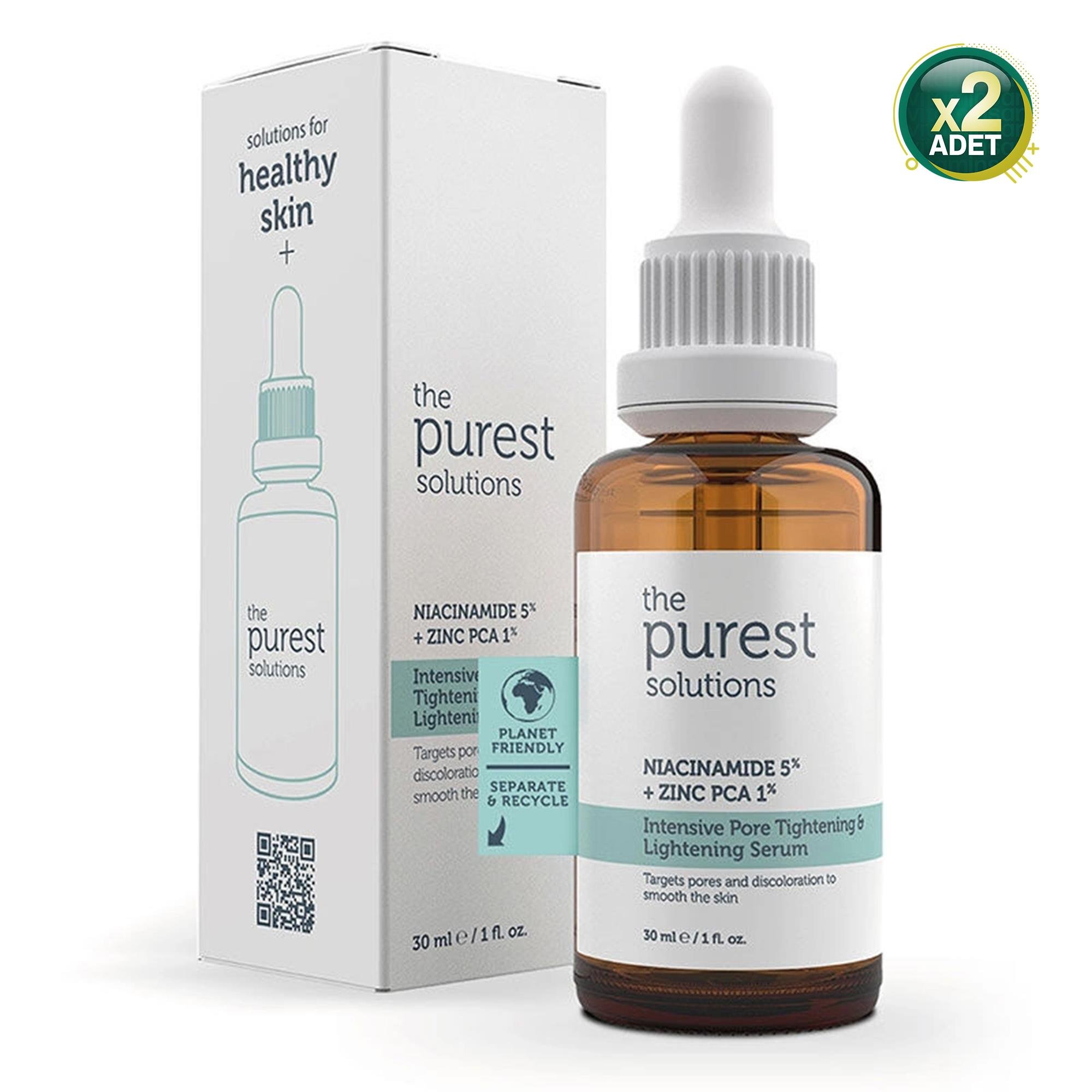 The Purest Solutions Niacinamide 5% + Zinc Pca 1% Gözenek Sıkılaştırıcı Yüz Serumu 30 ml 2 Adet