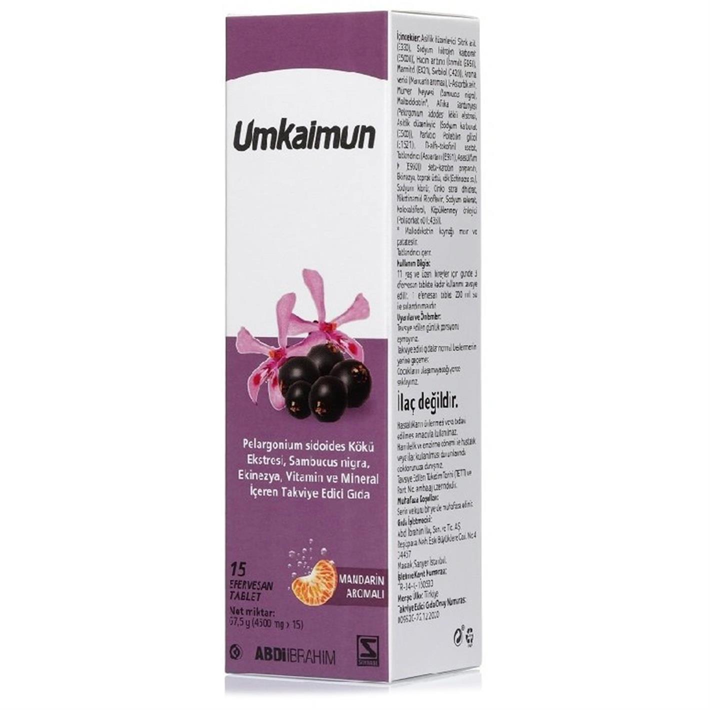 Umkaimun Sardunya Ekstreli Takviye Edici Gıda 15 Efervesan Tablet