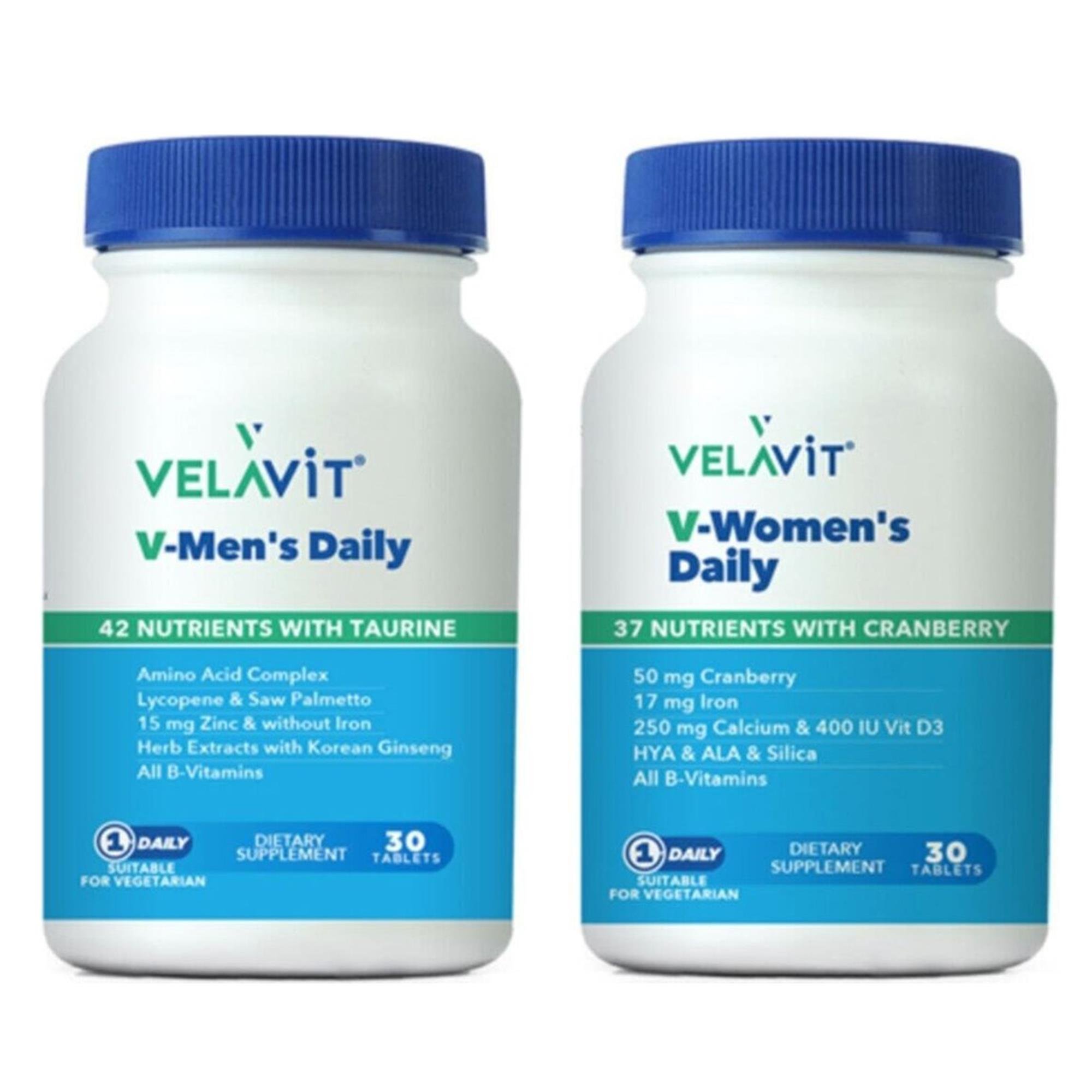 Velavit Multivitamin Set V-daily Men 30 Tablet - V-daily Women's 30 Tablet