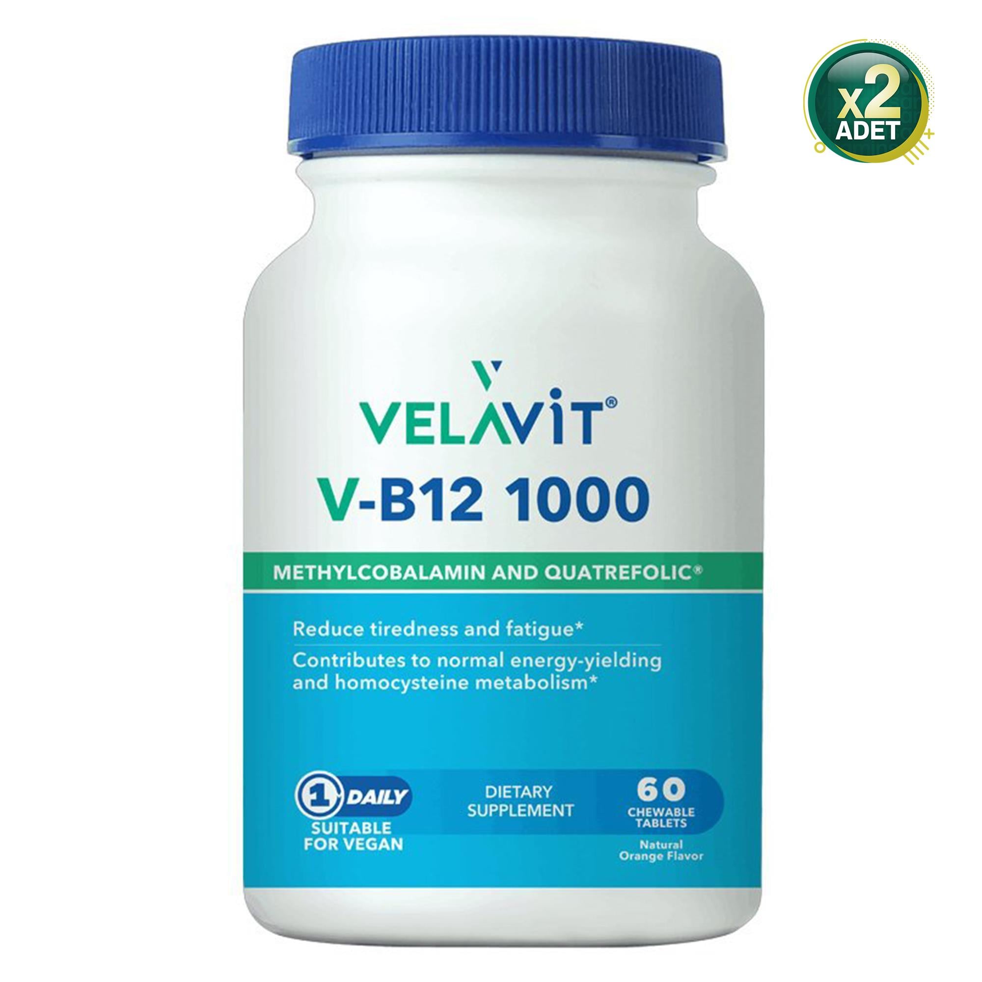Velavit V-B12 1000 Takviye edici Gıda 60 Tablet 2 Adet