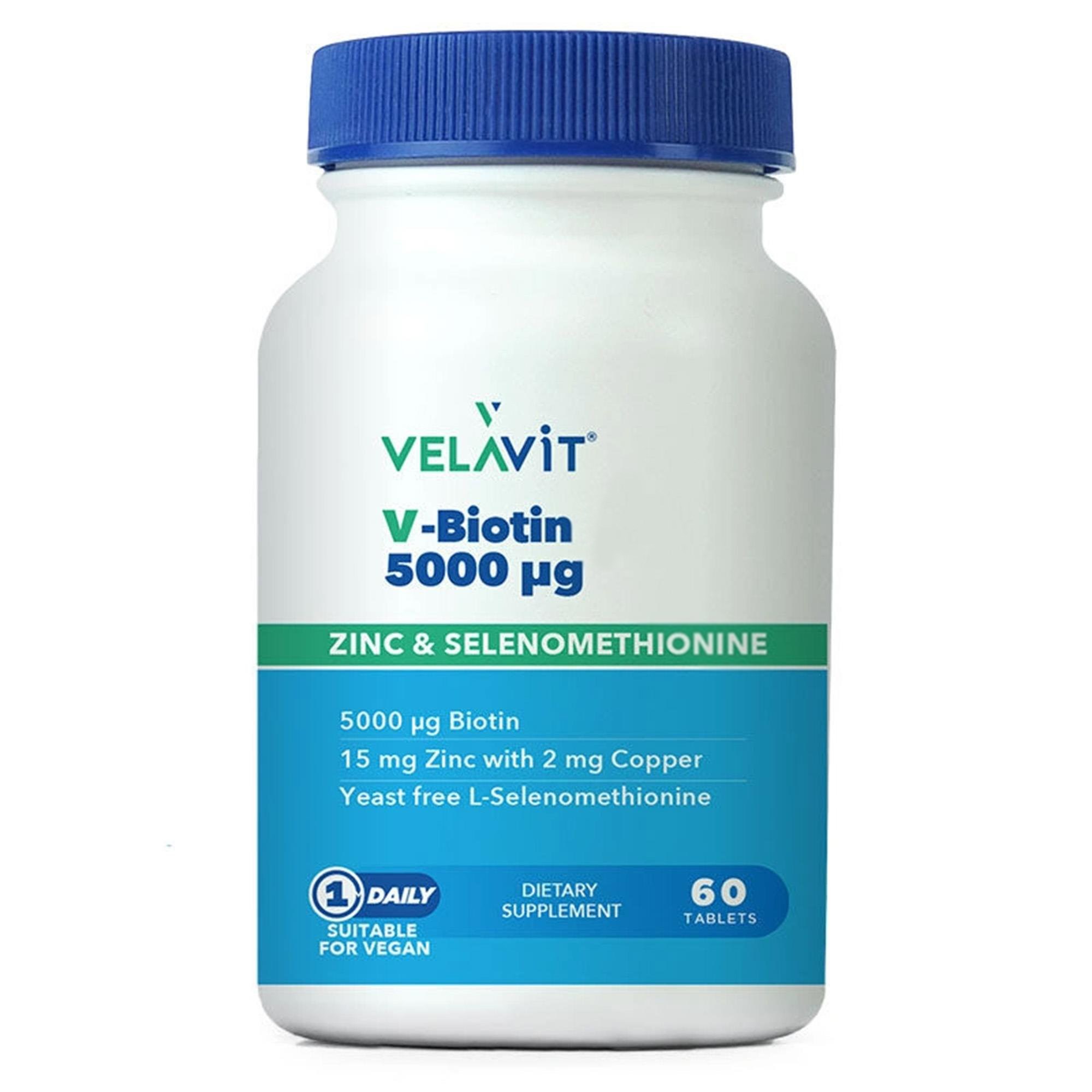 Velavit V Biotin 5000 mcg 60 Tablet