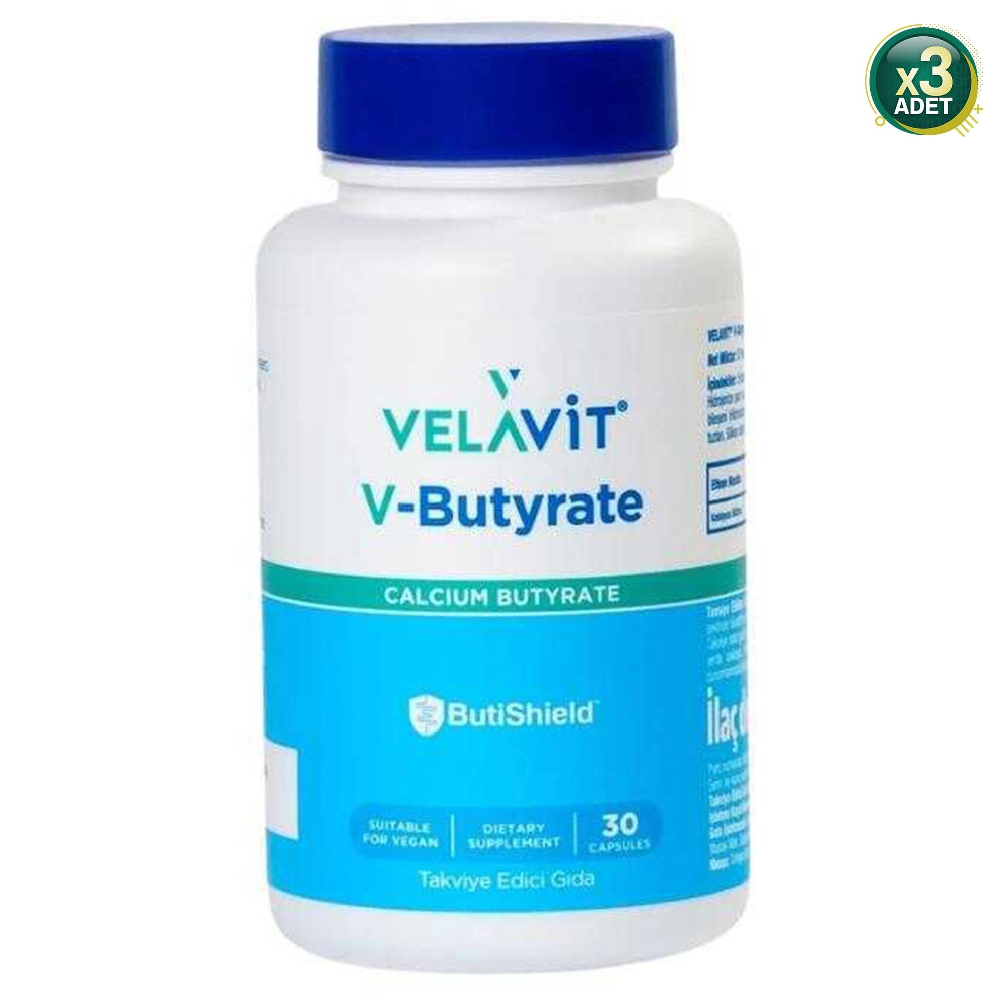 Velavit V-Butyrate Calcium 30 Kapsül 3 Adet 
