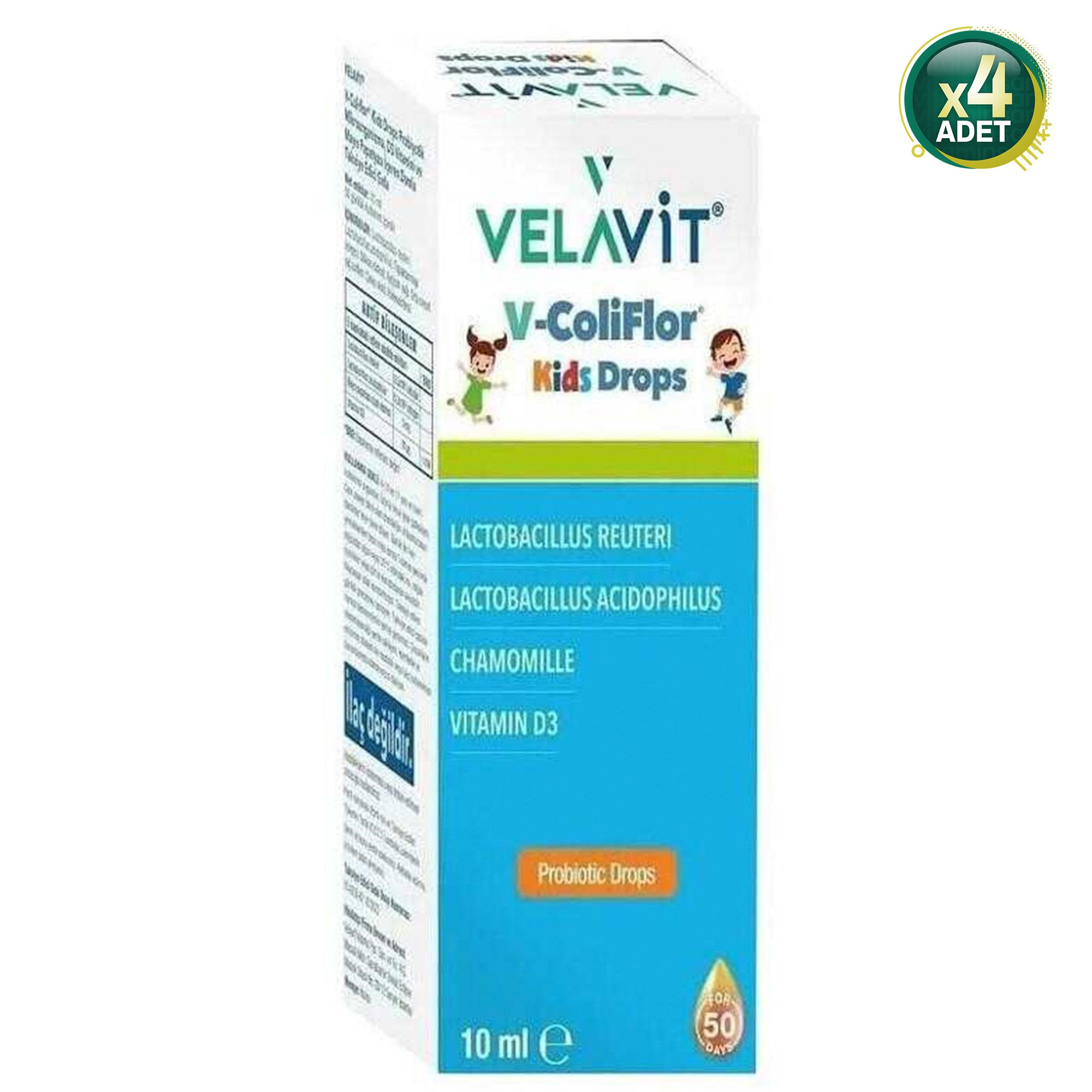 Velavit V-Coliflor Kids Drops 10 ml 4 Adet