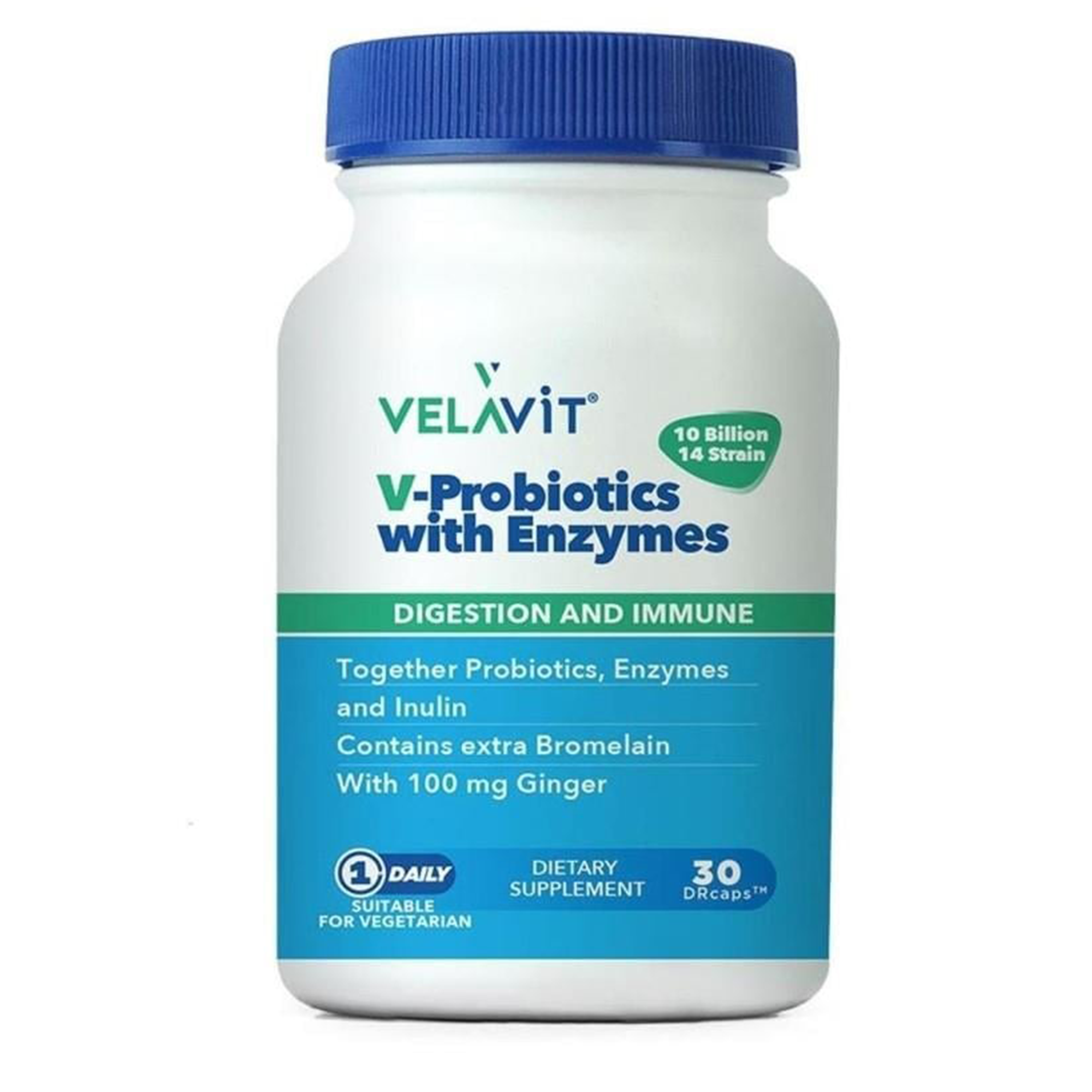 Velavit V-Probiotics with Enzymes 30 Kapsül