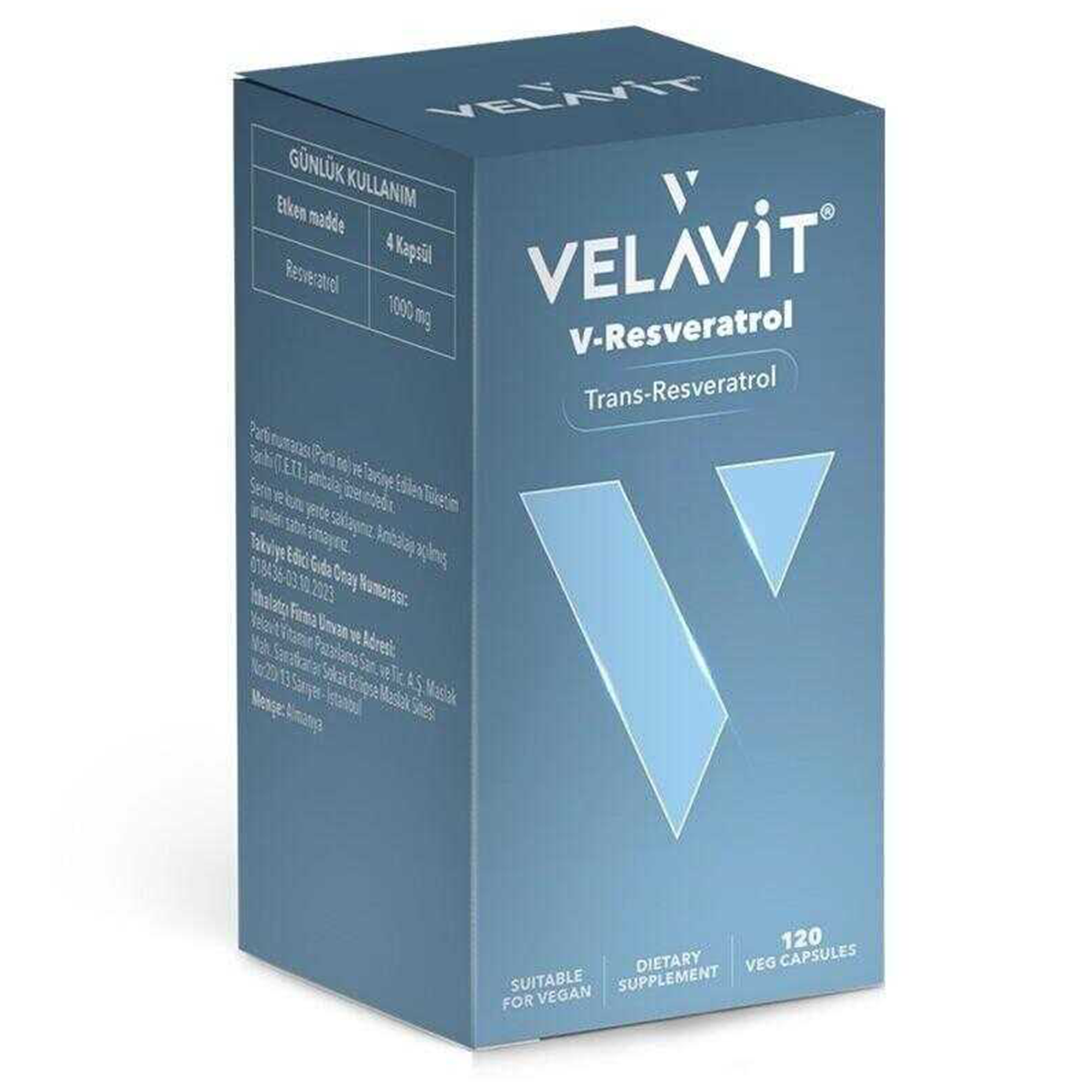 Velavit V-Resveratrol 120 Kapsül