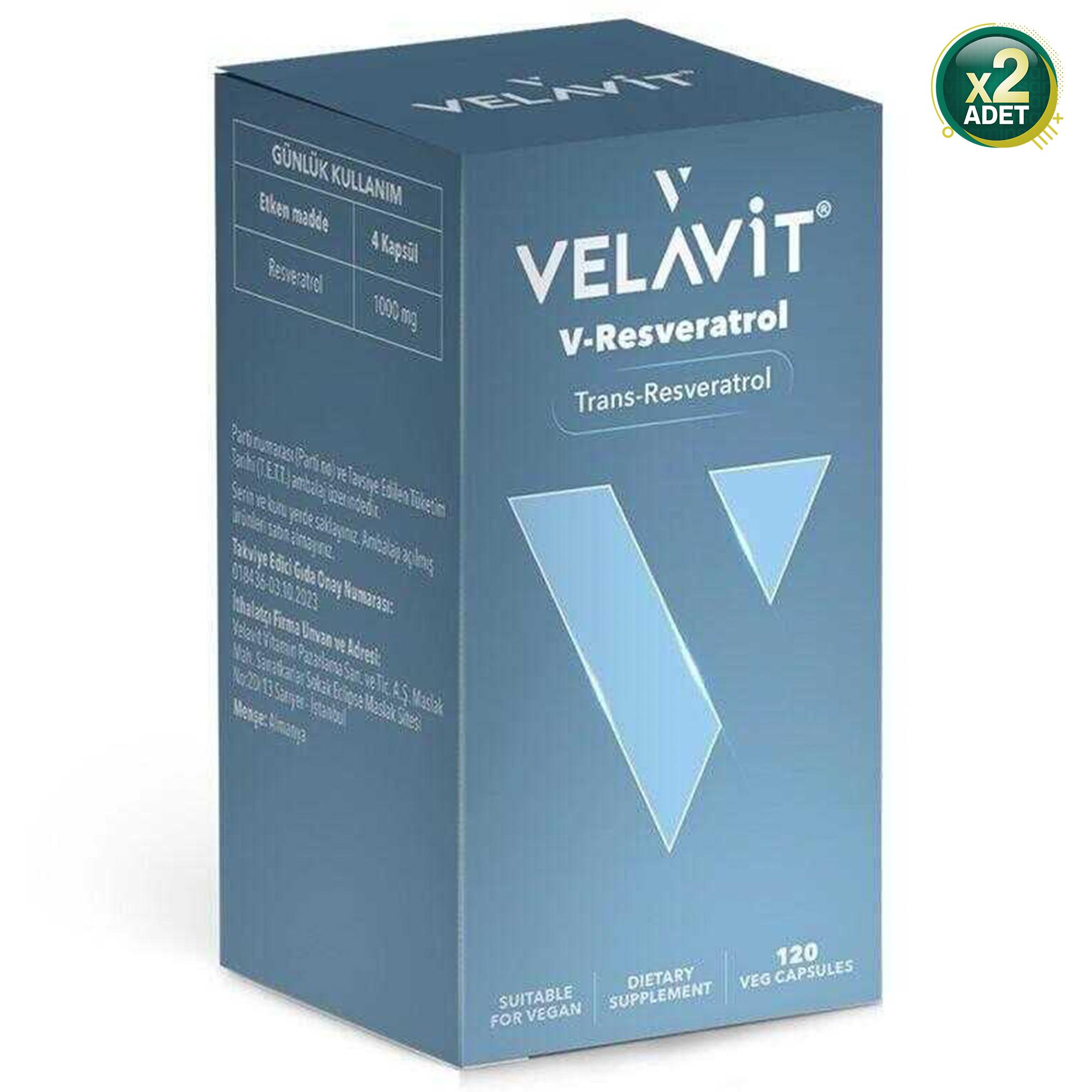 Velavit V-Resveratrol 120 Kapsül 2 Adet